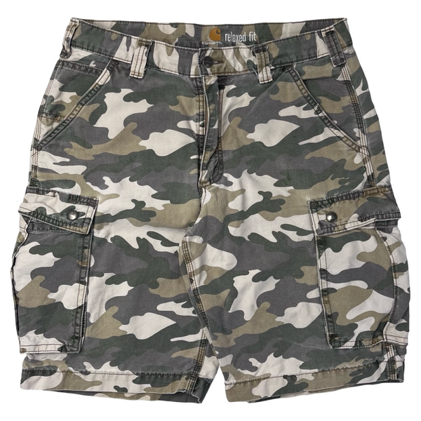 Vintage Carhartt Faded Woodland Camo Cargo Shorts