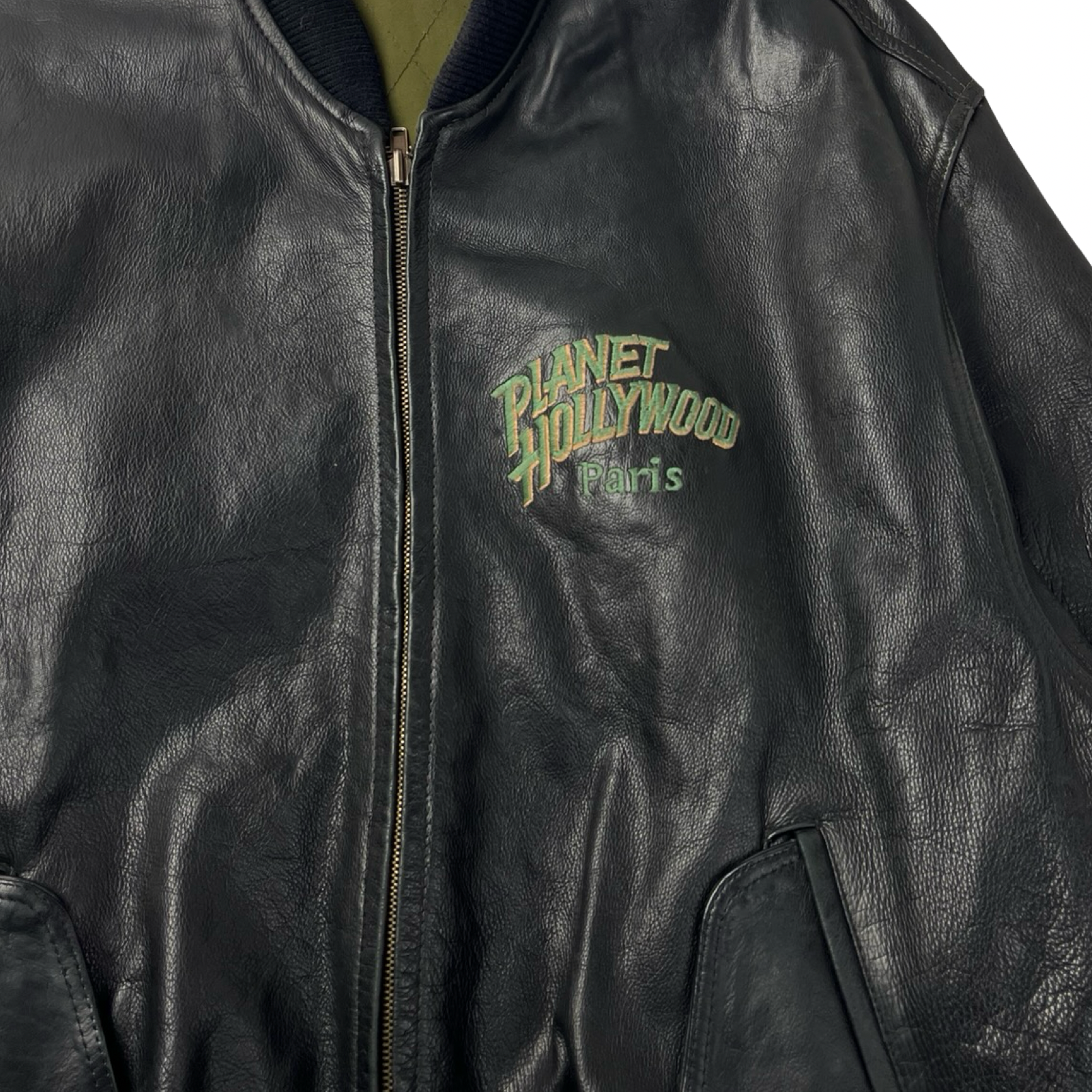Vintage Reversible Planet Hollywood Paris Leather Jacket