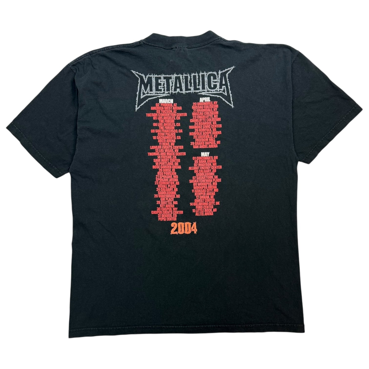 2004 Metallica St Anger Tour Tee Black
