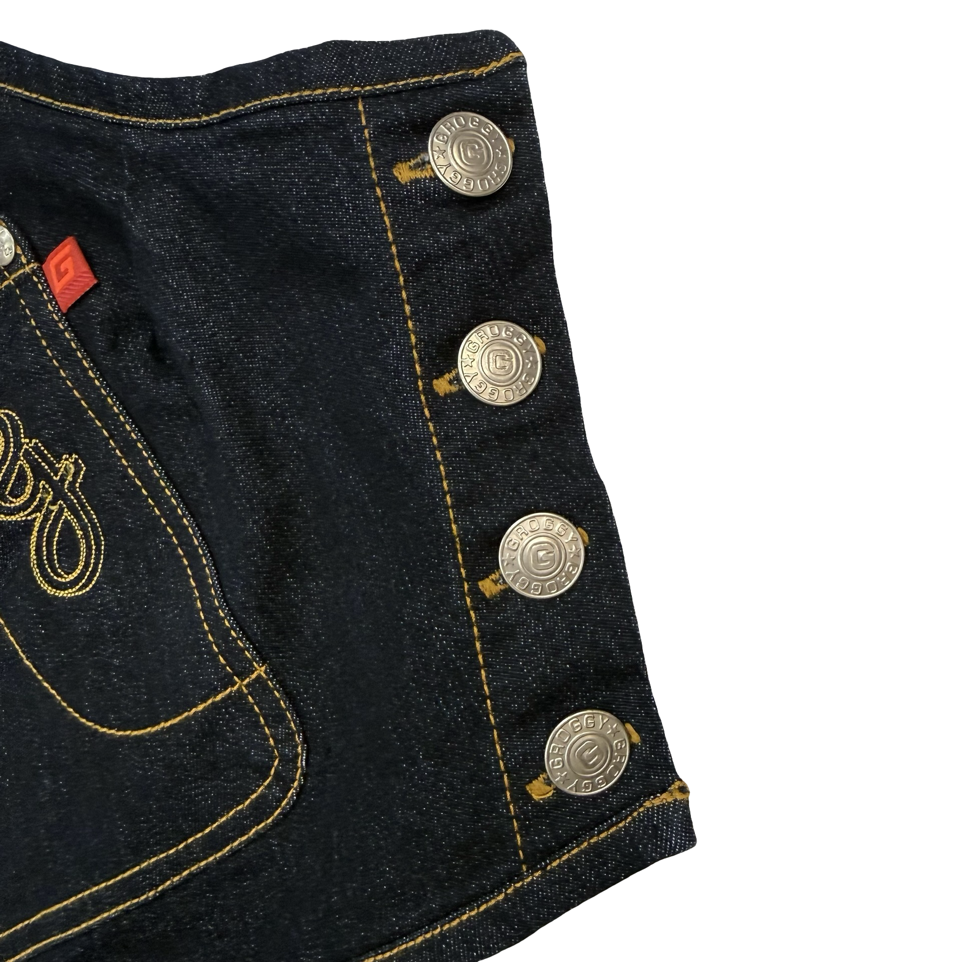 (W) Vintage Y2K Denim Crop Top Dark Indigo