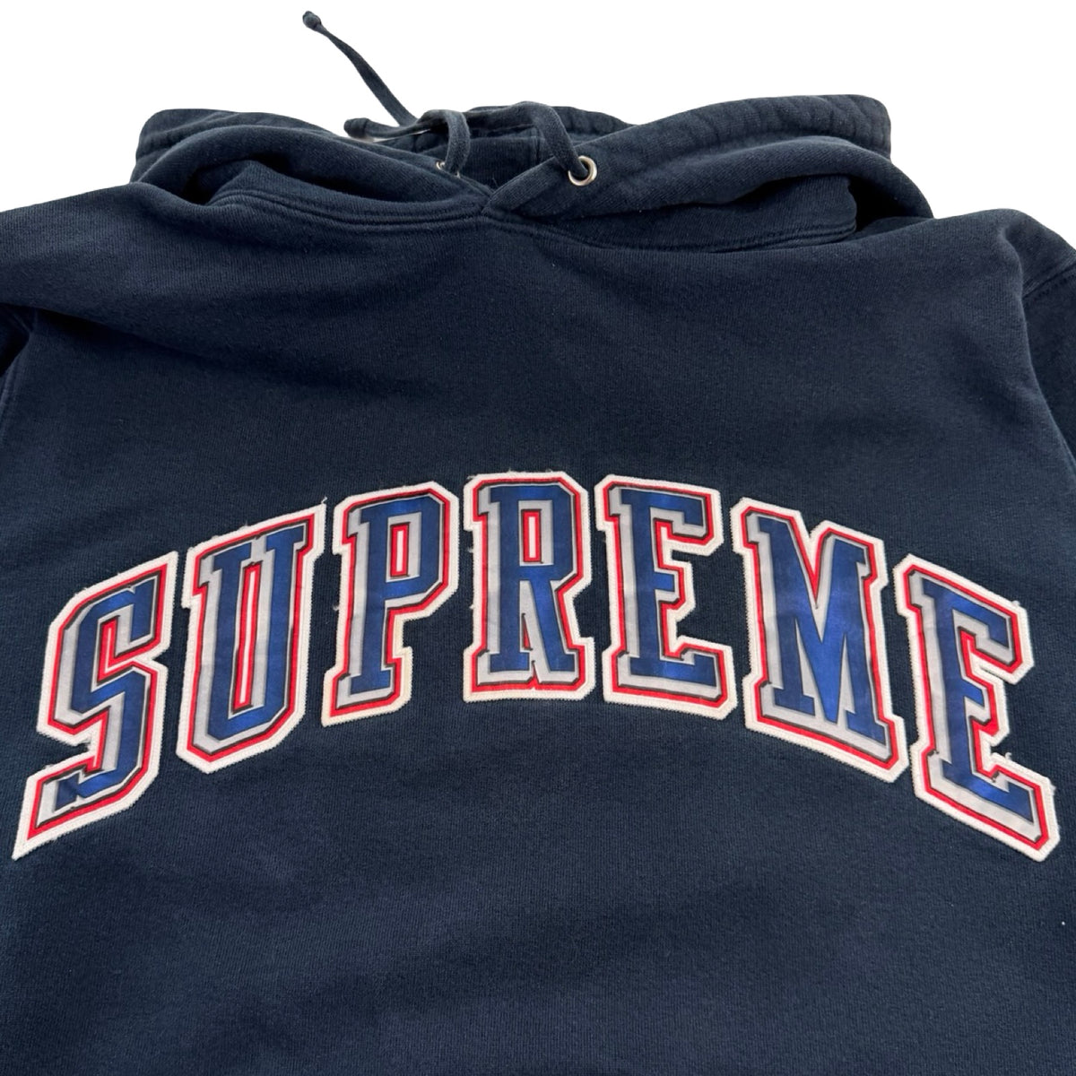 Supreme Chrome Arc Hooded Pullover Navy