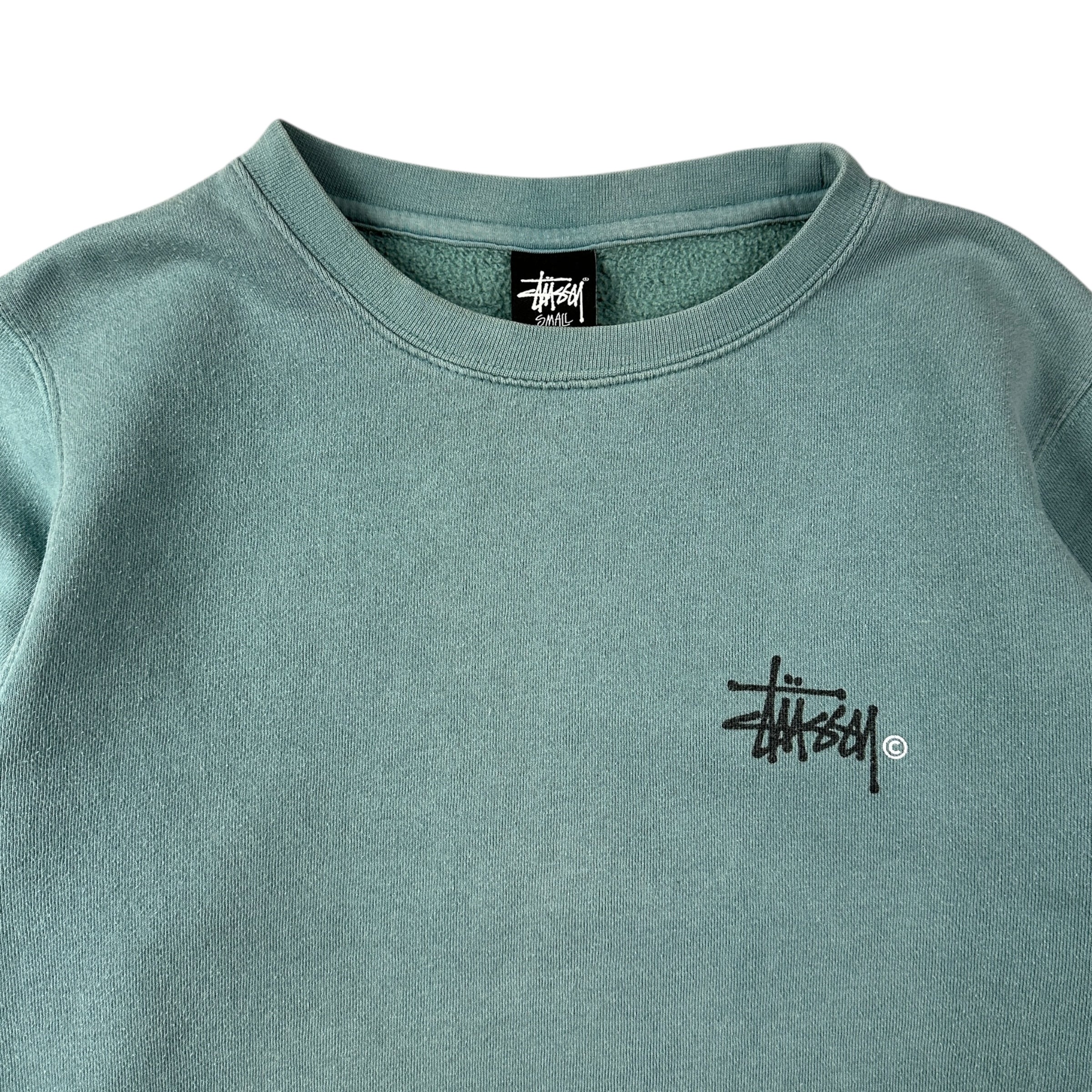 Stussy Logo Crewneck Seafoam Green