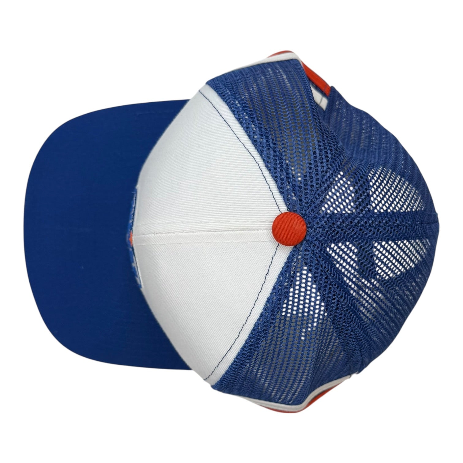 Vintage Ted Fletcher Edmonton Oilers Tri-Stripe Hat Orange/Blue