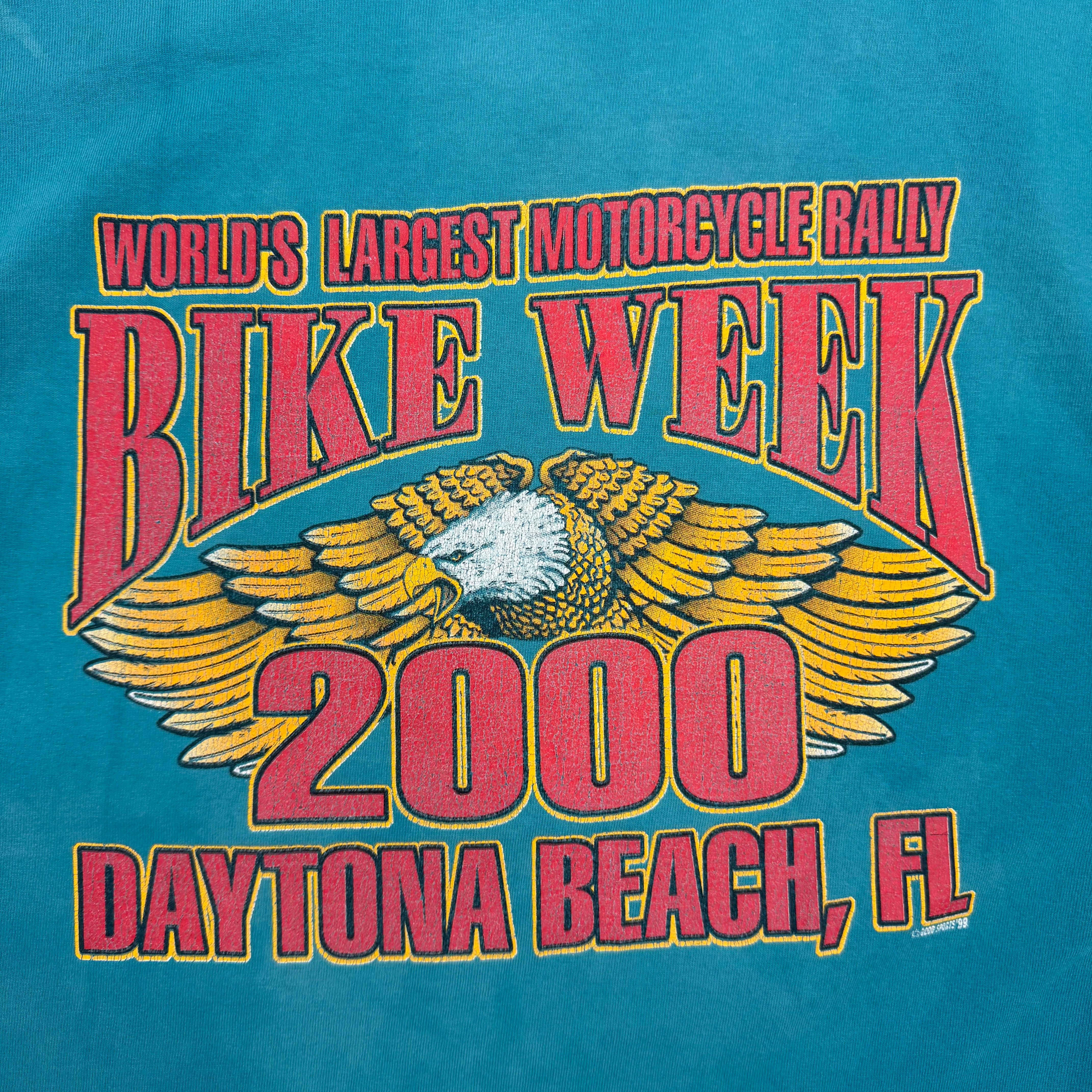 2000 Daytona Beach Bike Week Tee Blue