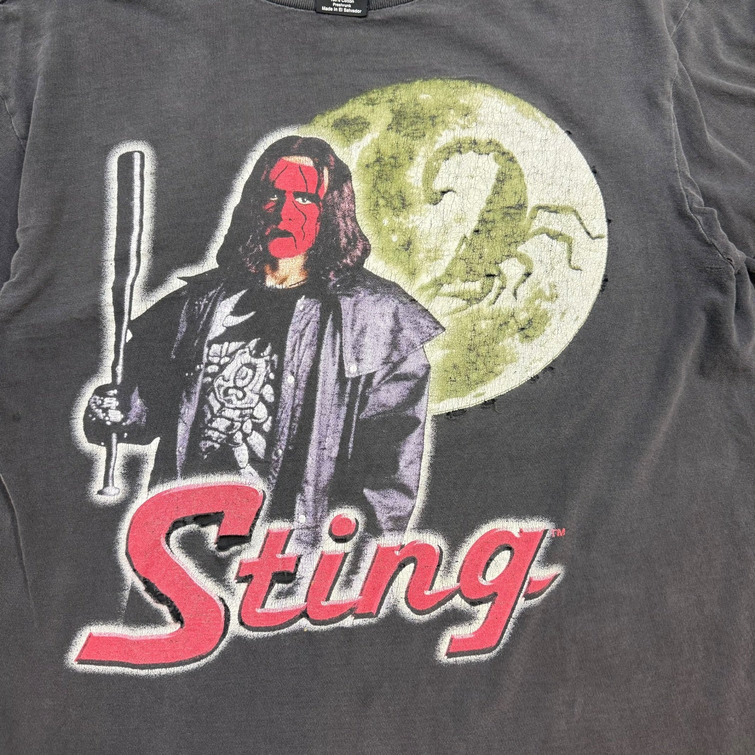 1990s WCW Sting Red Face Tee Black