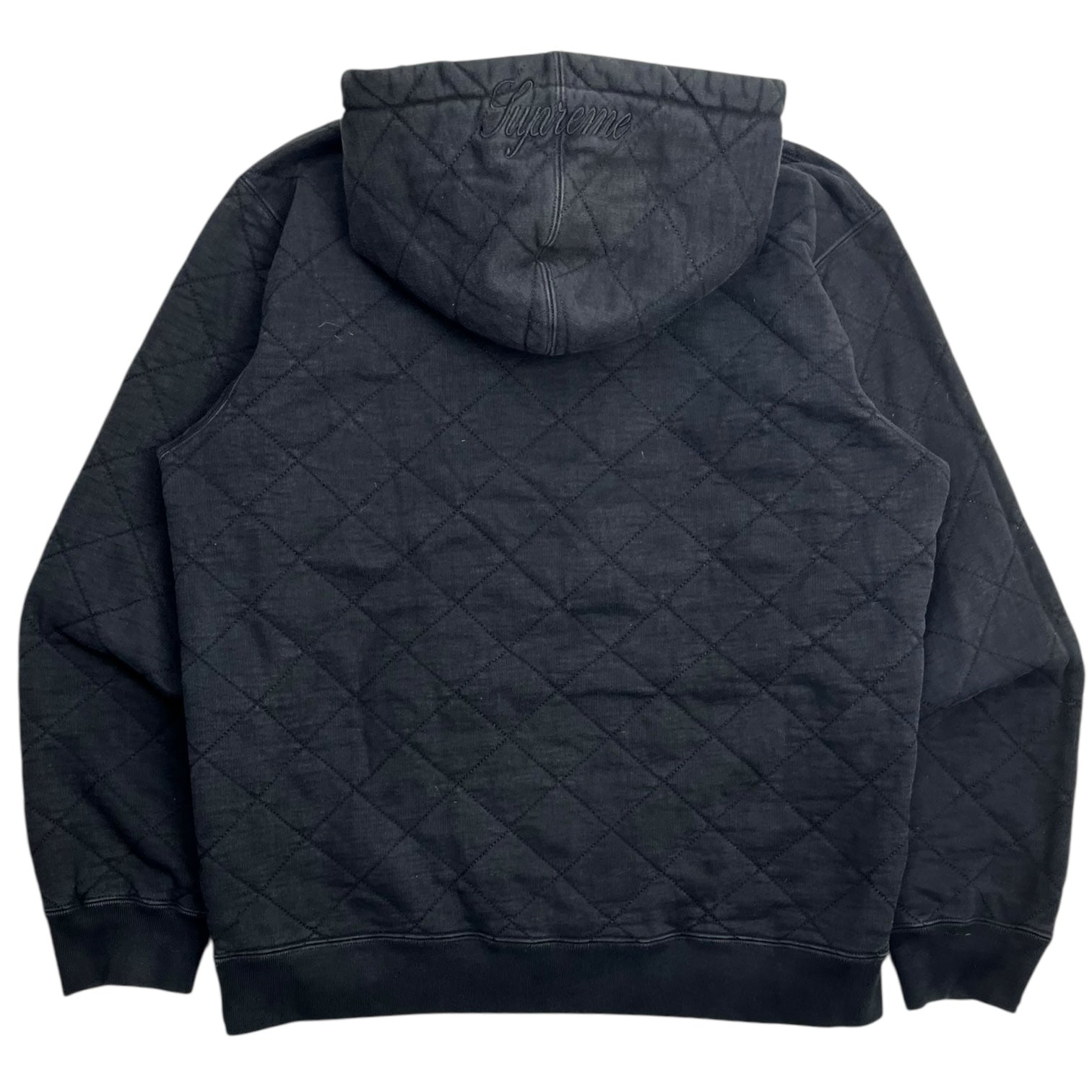 Supreme Quilted Hooded Sweatshirt Black
