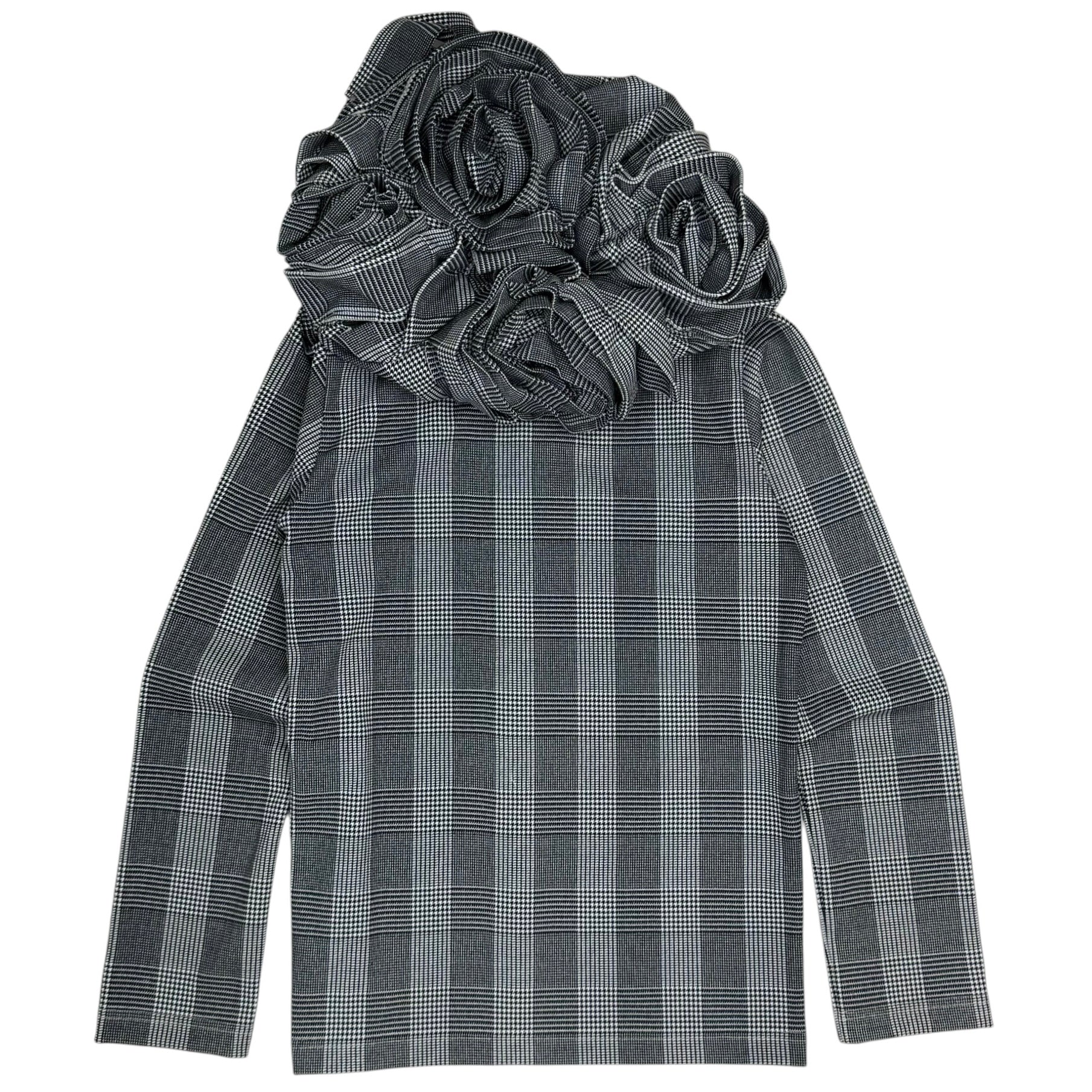 (W) Comme Des Garçons Flower Hood Striped Zip Up Hoodie