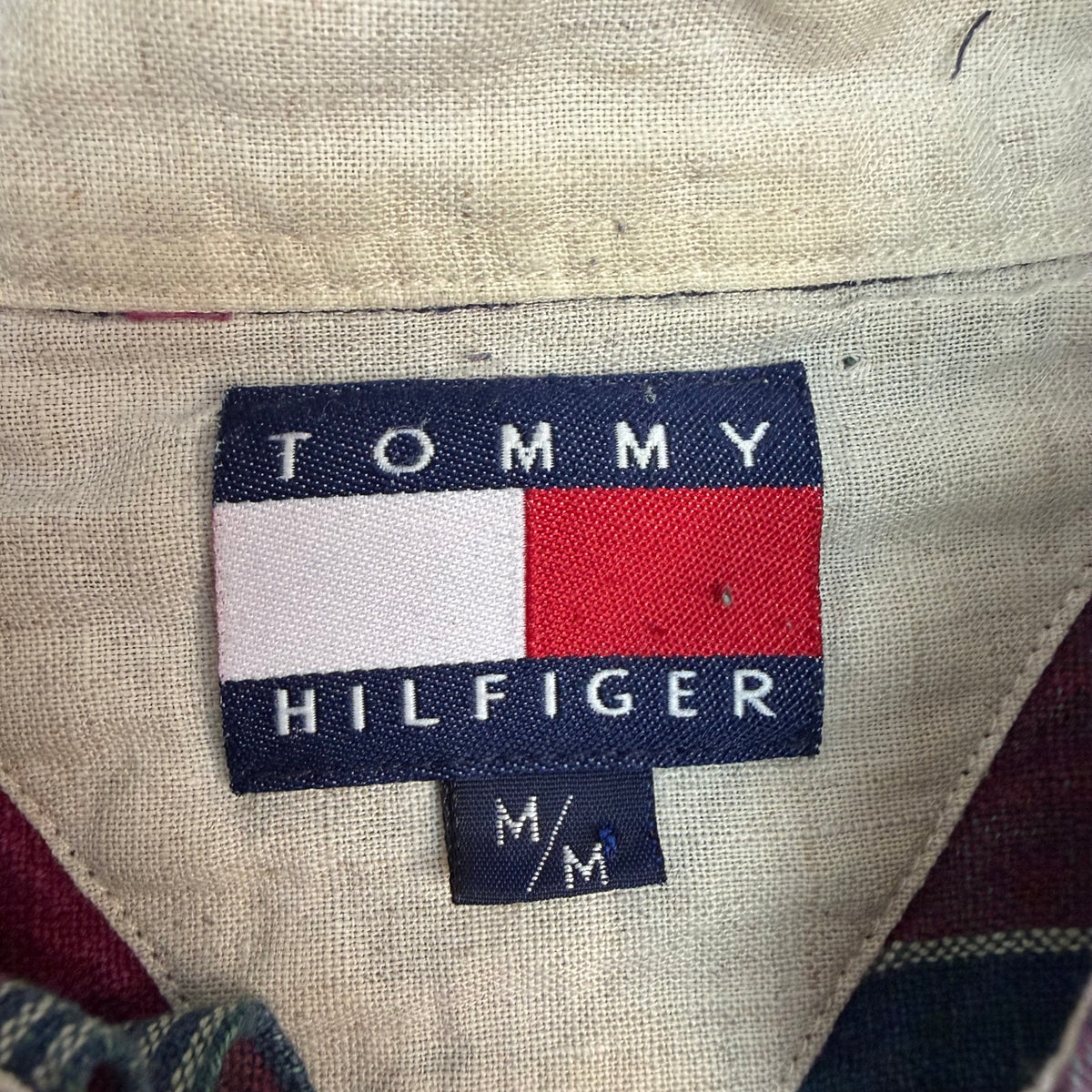 Vintage Tommy Hilfiger Plaid Button Up Green/Blue