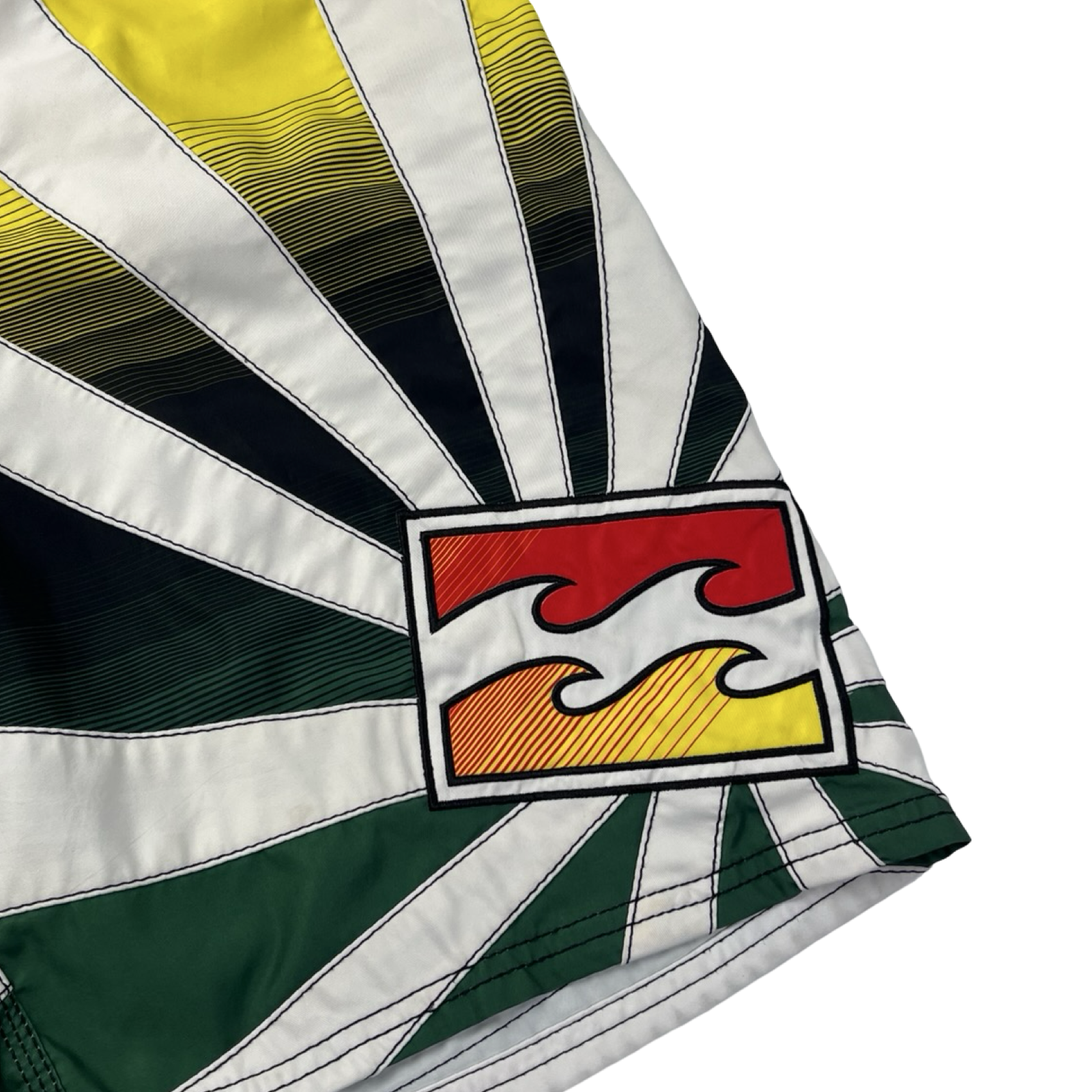 Vintage Y2K Billabong Striped Board Shorts Red/Yellow