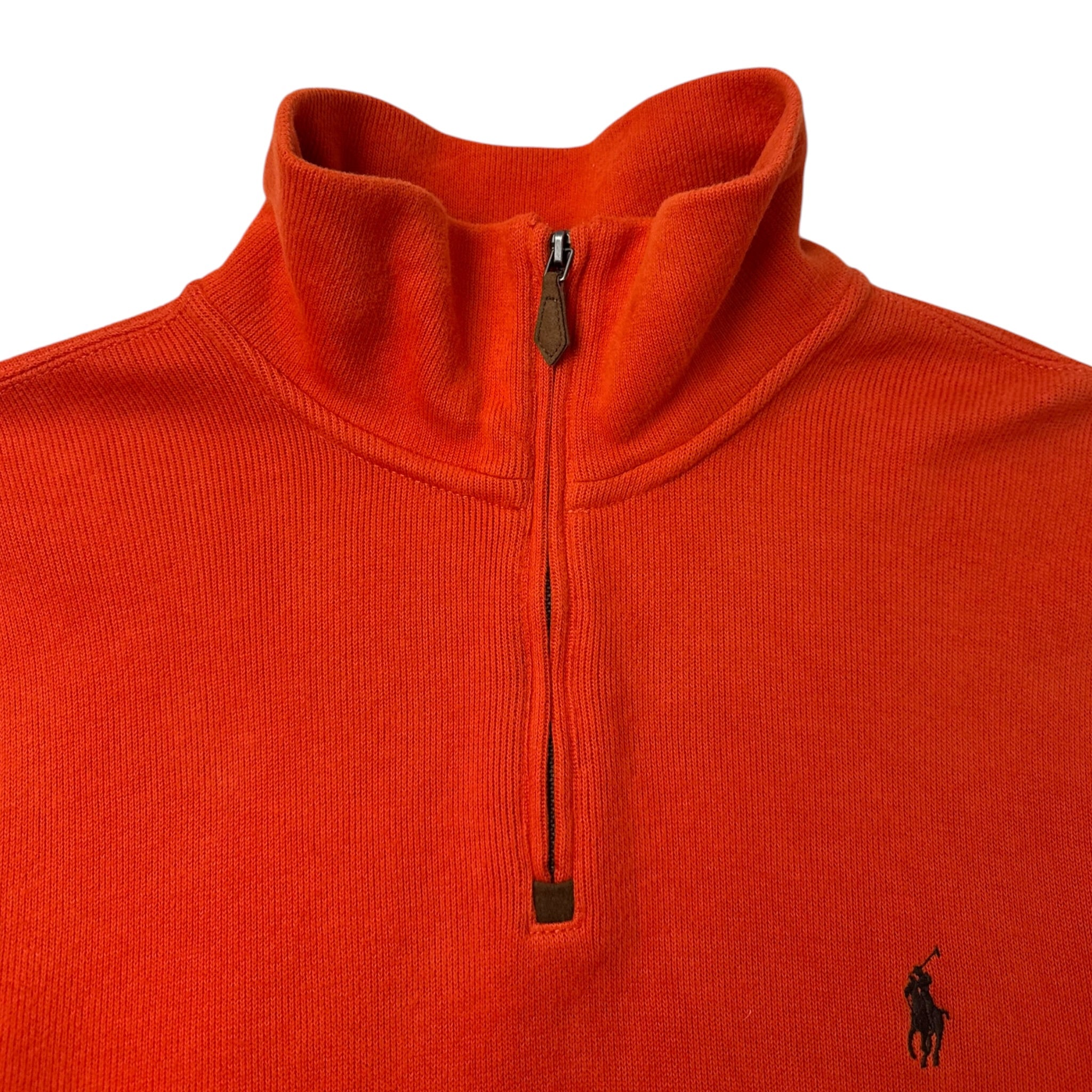 Polo Ralph Lauren Quarter Zip Fleecey Sweater Orange