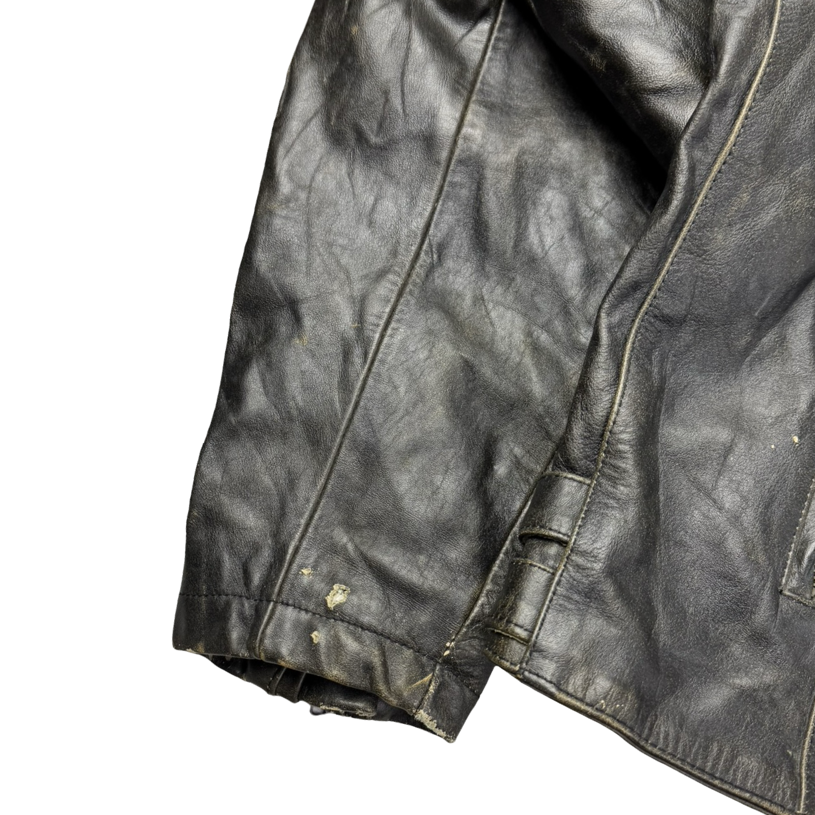 Vintage Victory Motorcyles Biker Leather Jacket Black