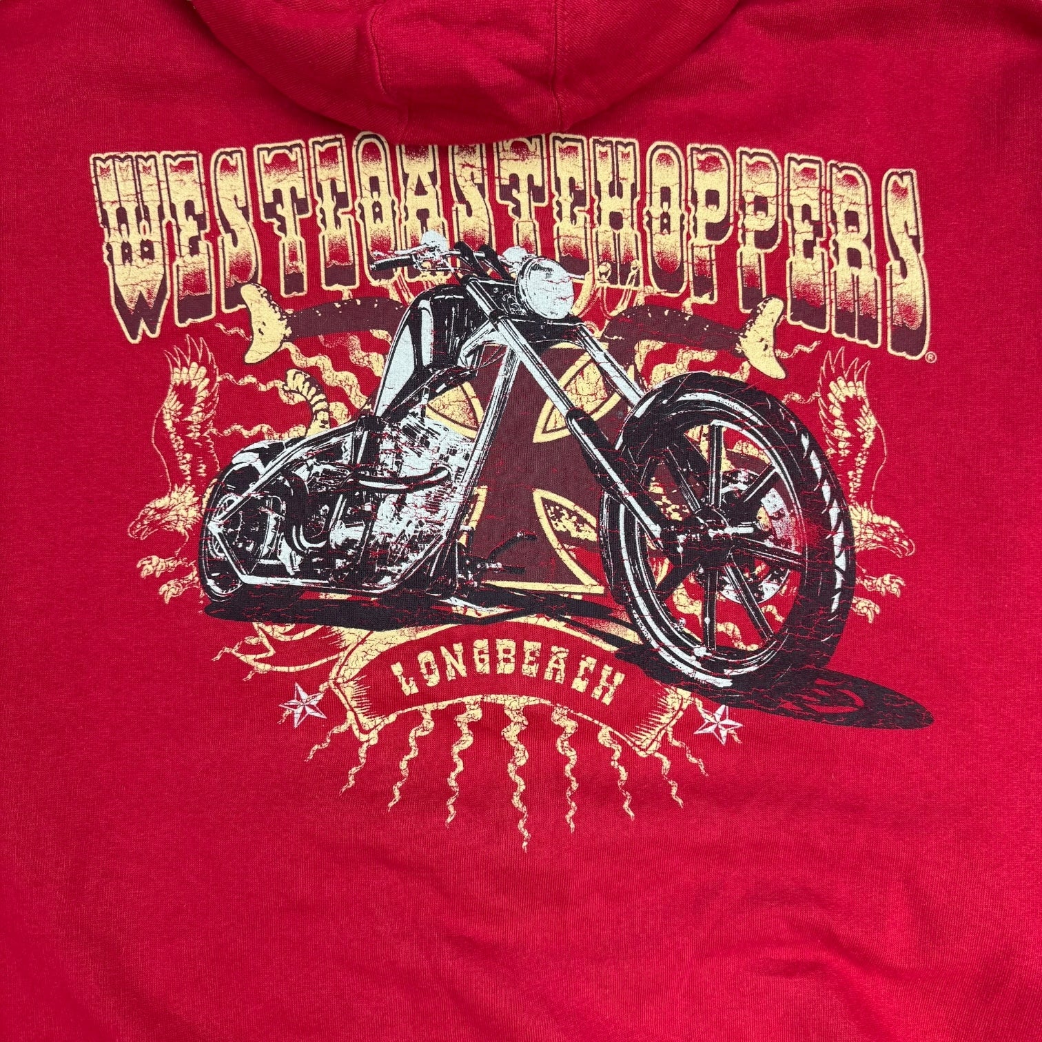 Vintage West Coast Choppers Zip Up Hoodie Red