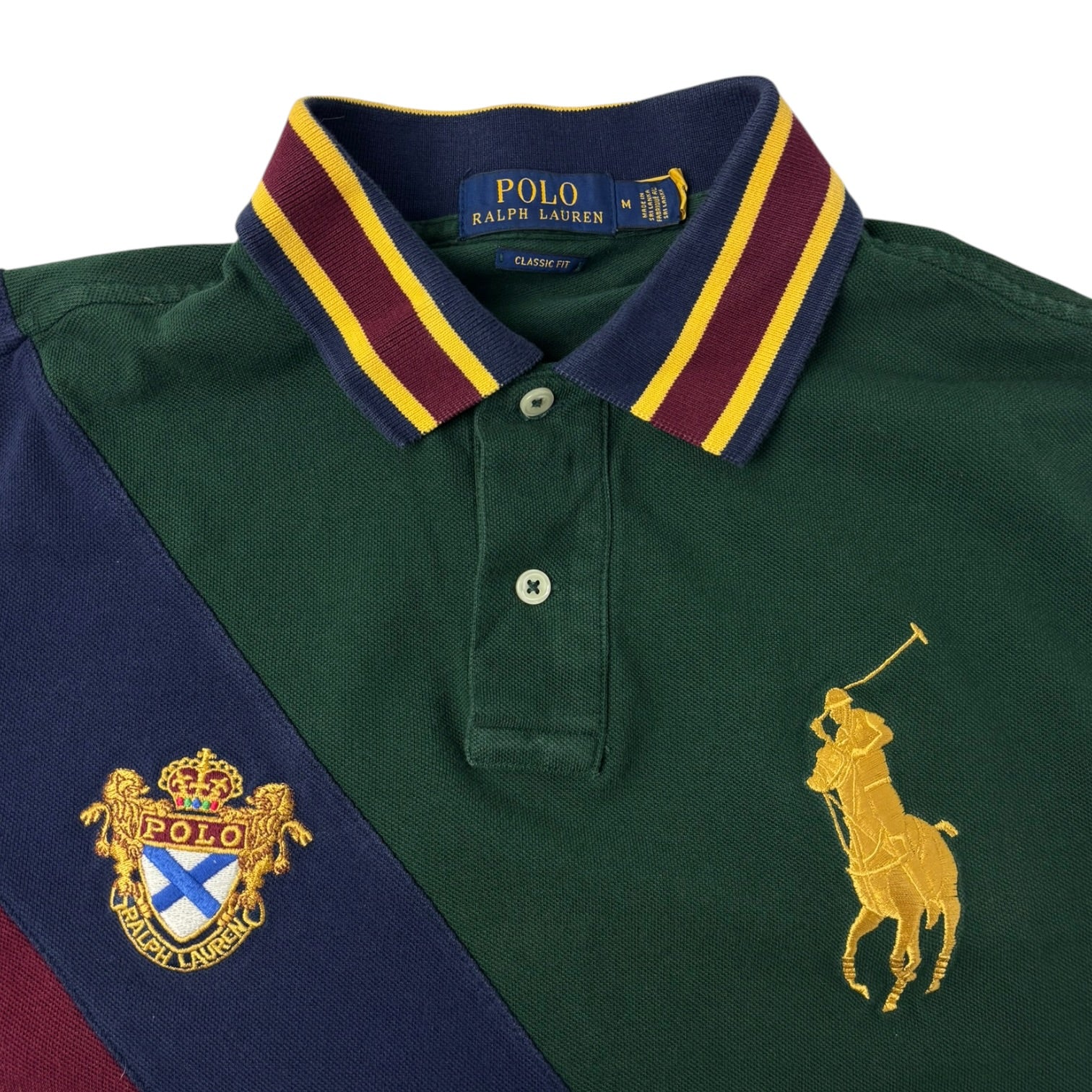 Vintage Polo Ralph Lauren Big Pony Tri-Colour Green