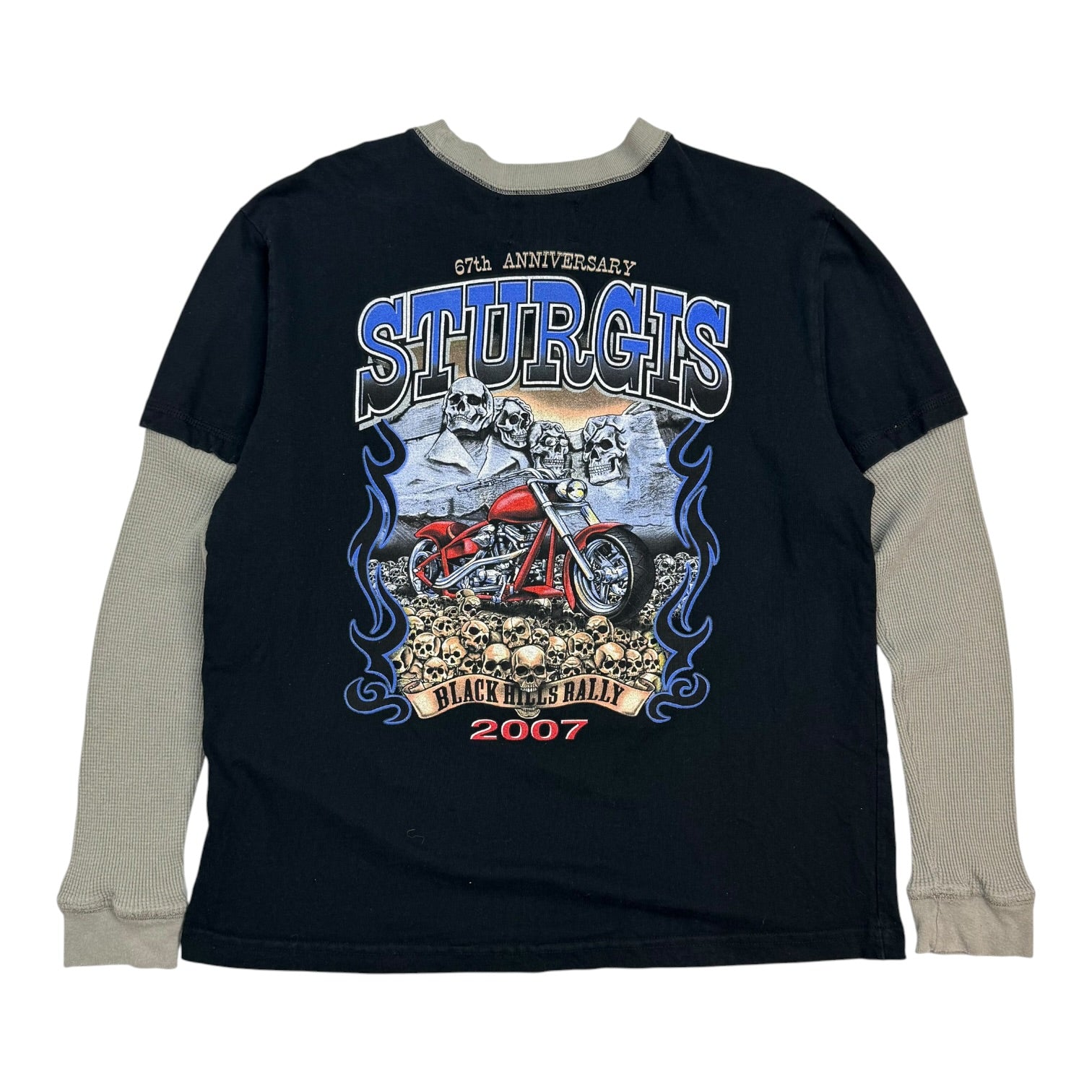 2007 Sturgis Bike Rally Double Layer L/S Tee Black