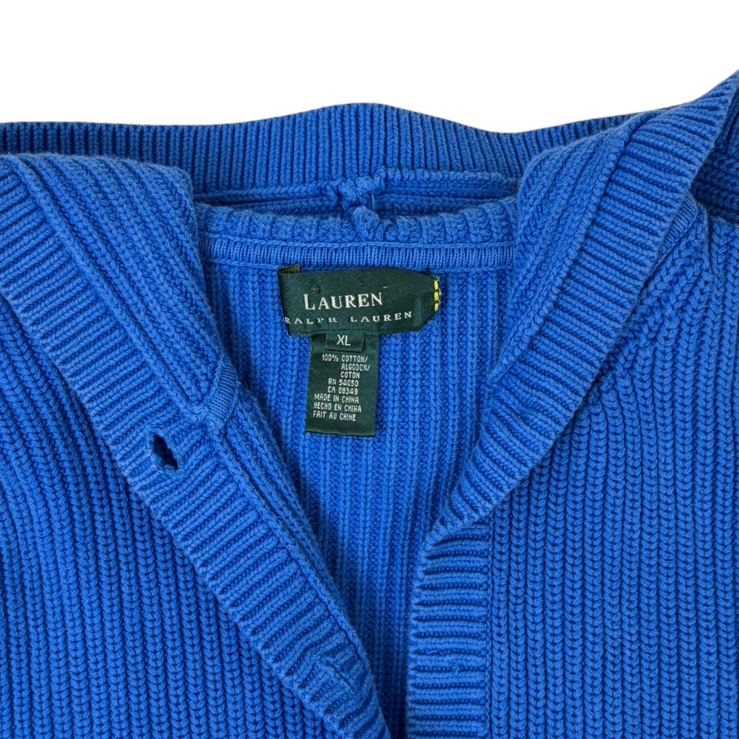 (W) Vintage Lauren By Ralph Lauren Knit Cardigan Blue