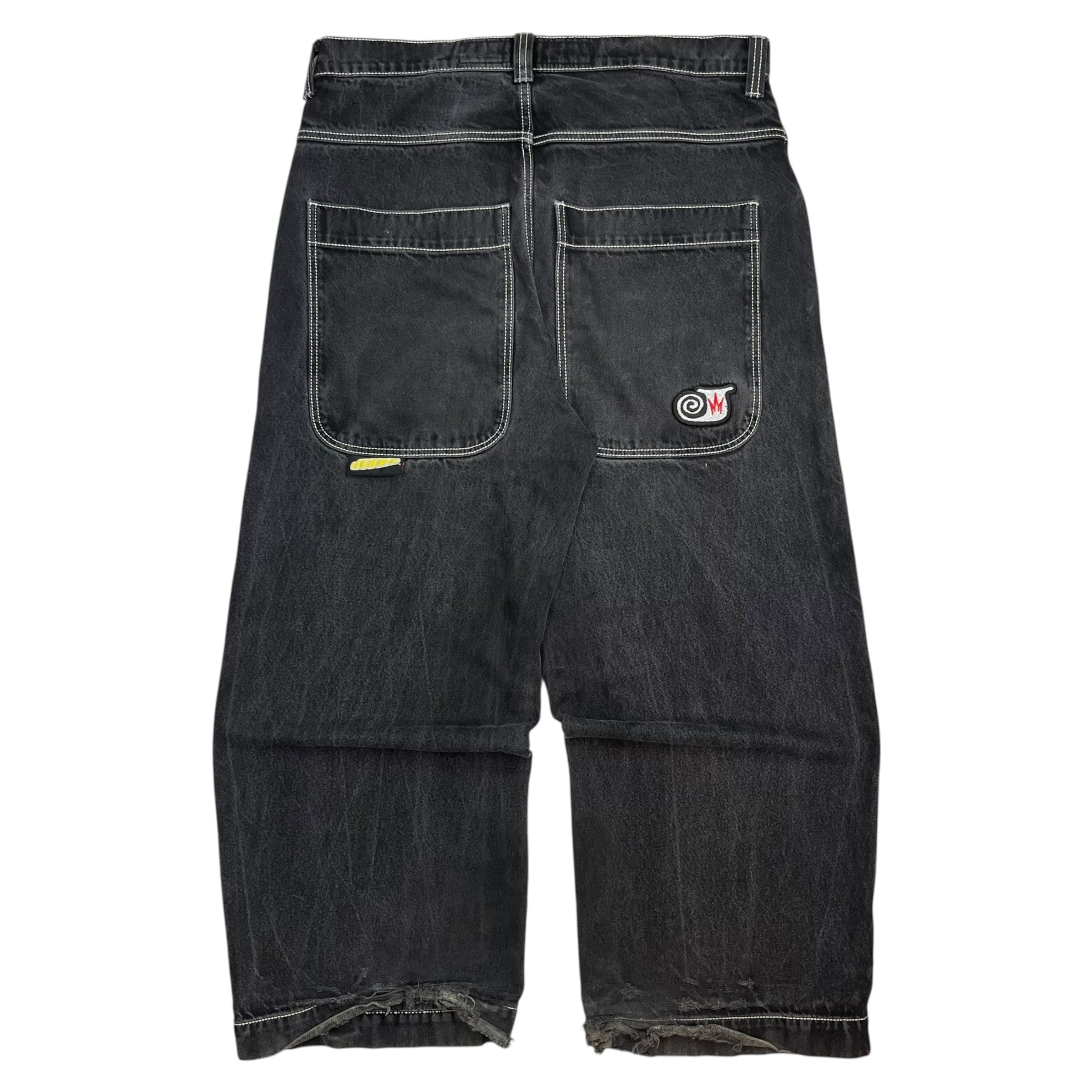 Y2K JNCO Twin Cannon Denim Pants Black
