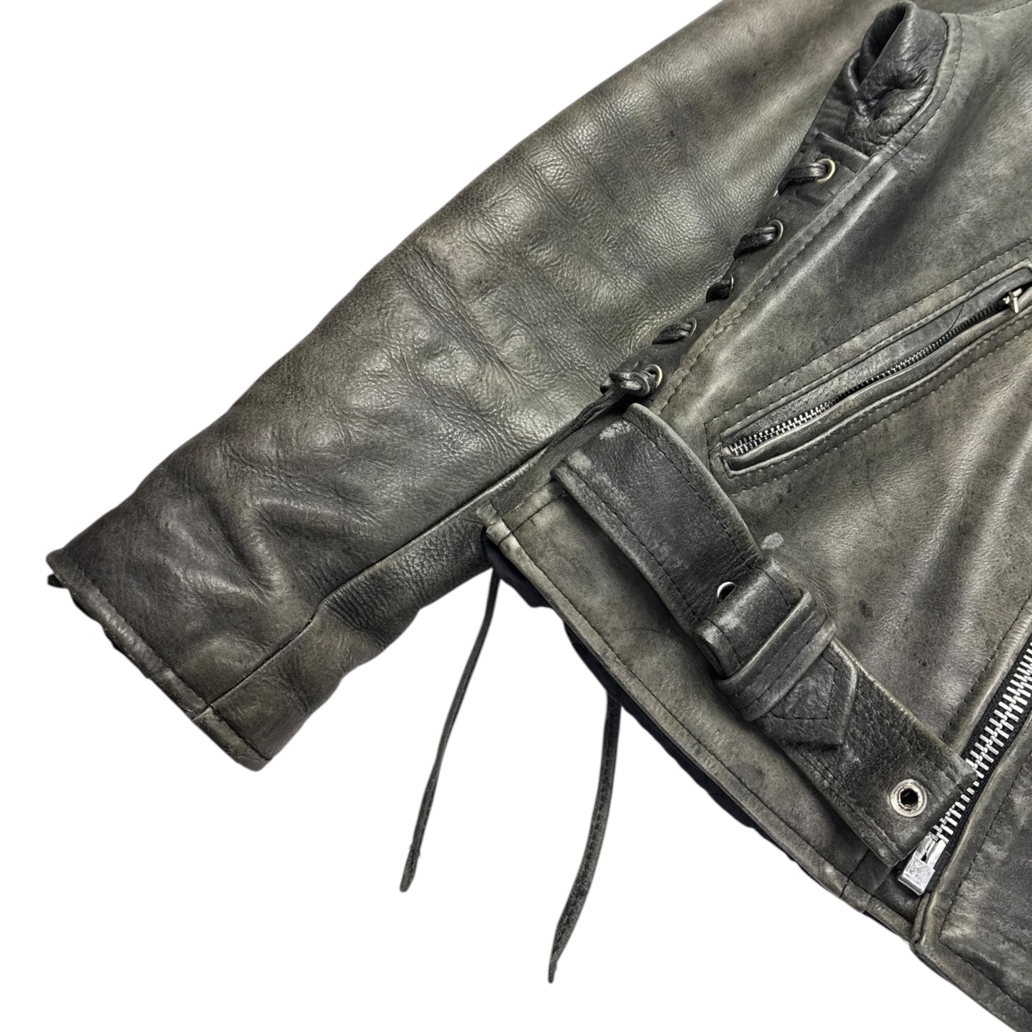Vintage First Genuine Leather Biker Jacket