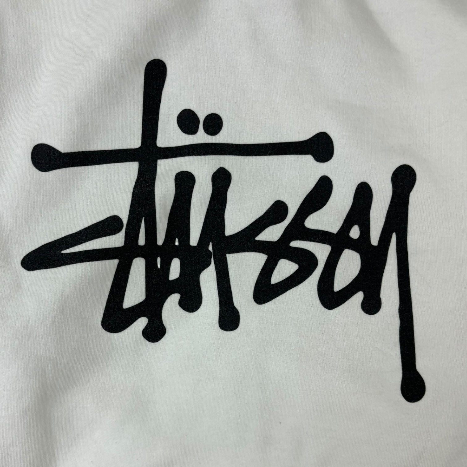 Stussy Basic Logo Zip-Up Hoodie White
