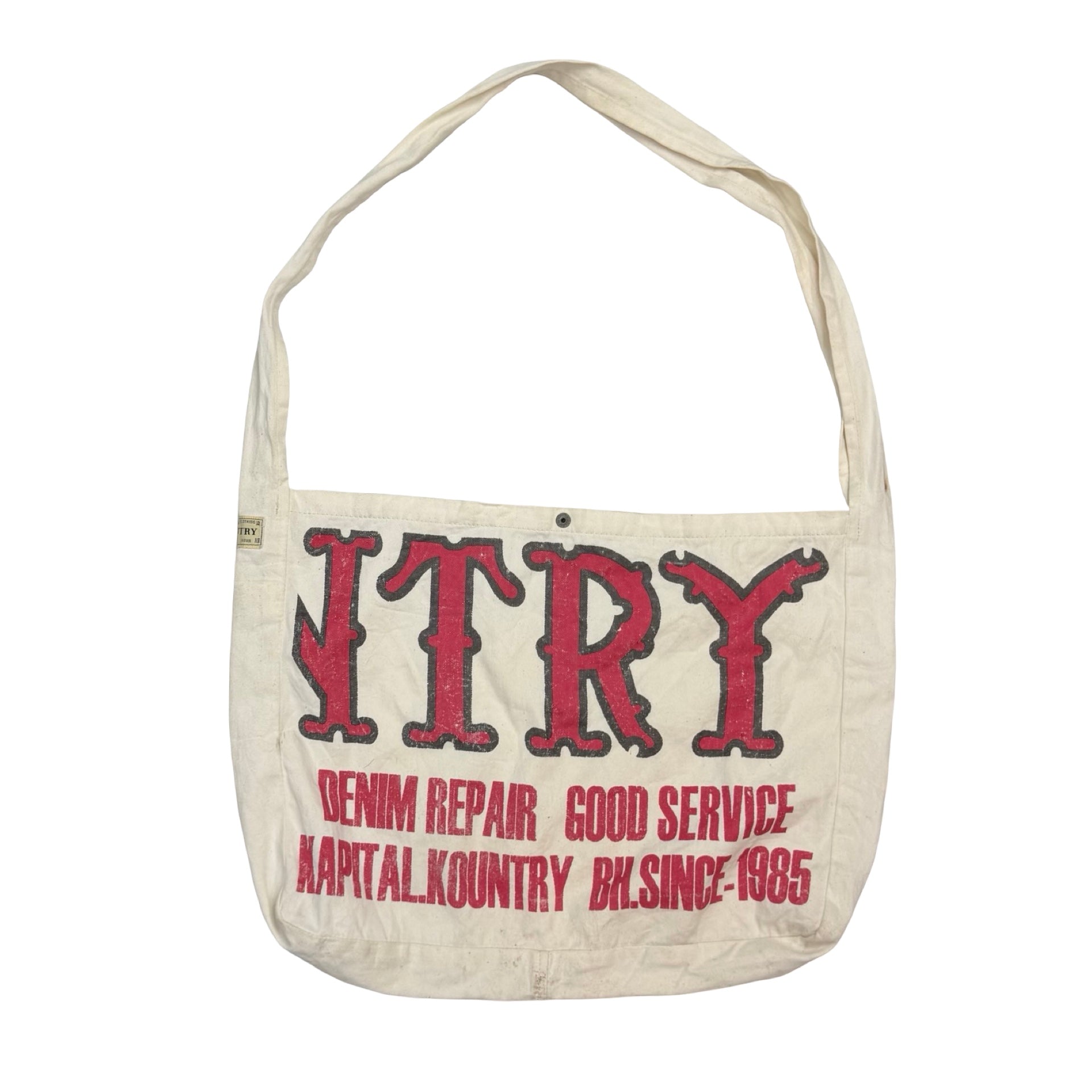 Kapital Red Kountry Factory Printed Cotton-Twill Tote Bag Red