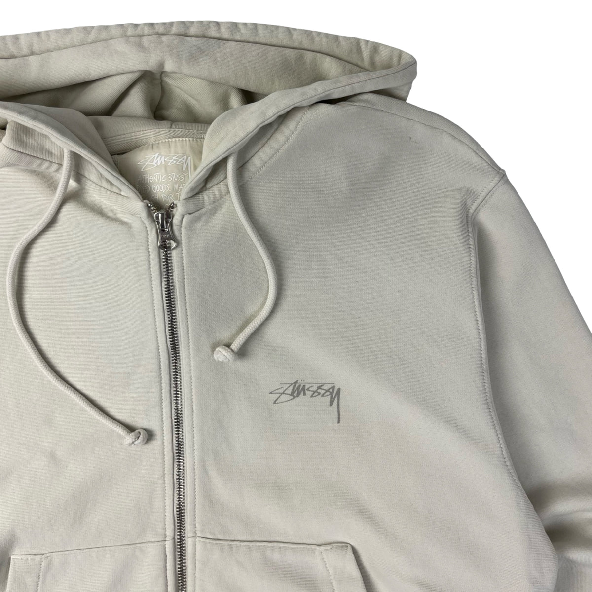 Stussy Lightweight Terry Zip Hoodie Cream
