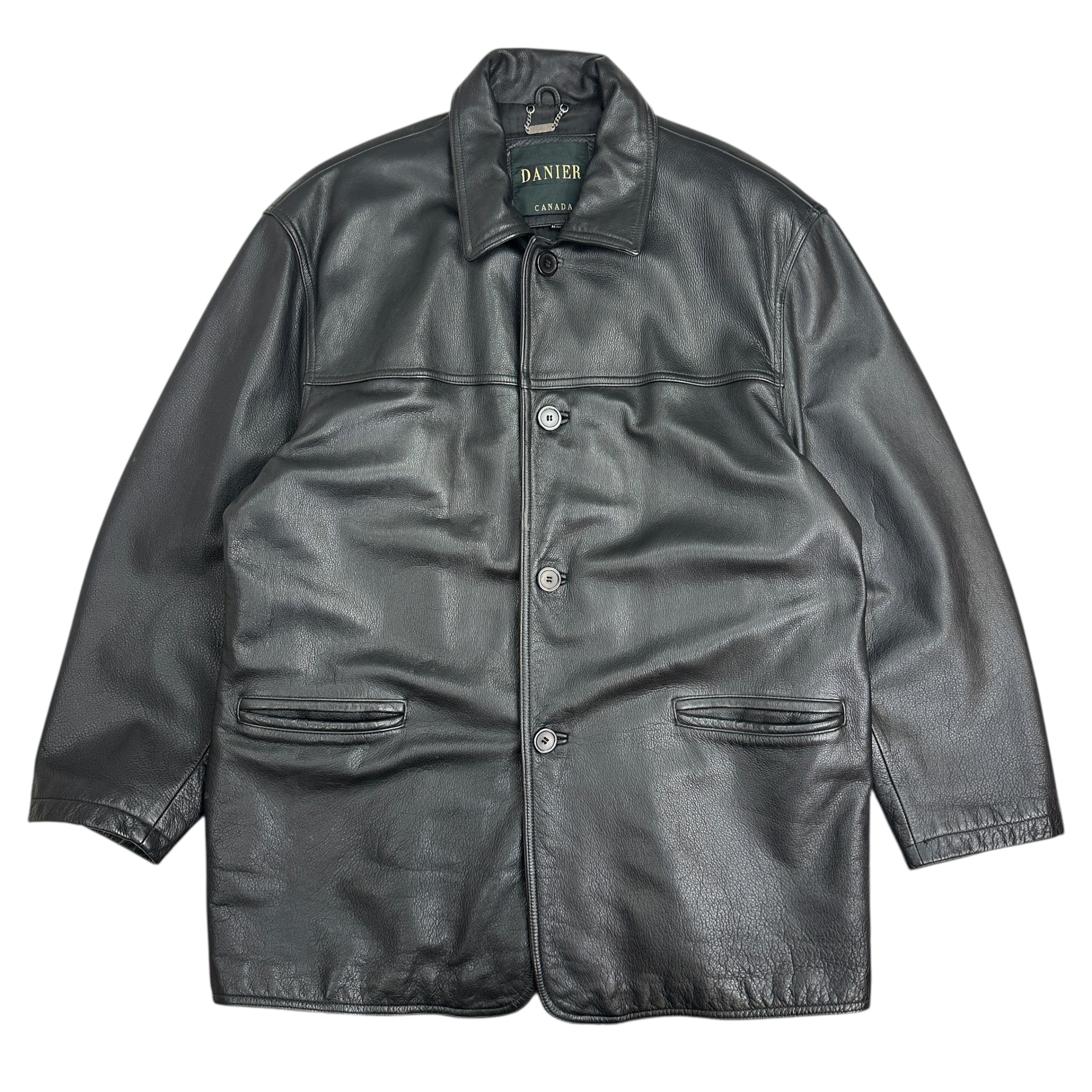 Vintage Danier Leather Trench Coat Black