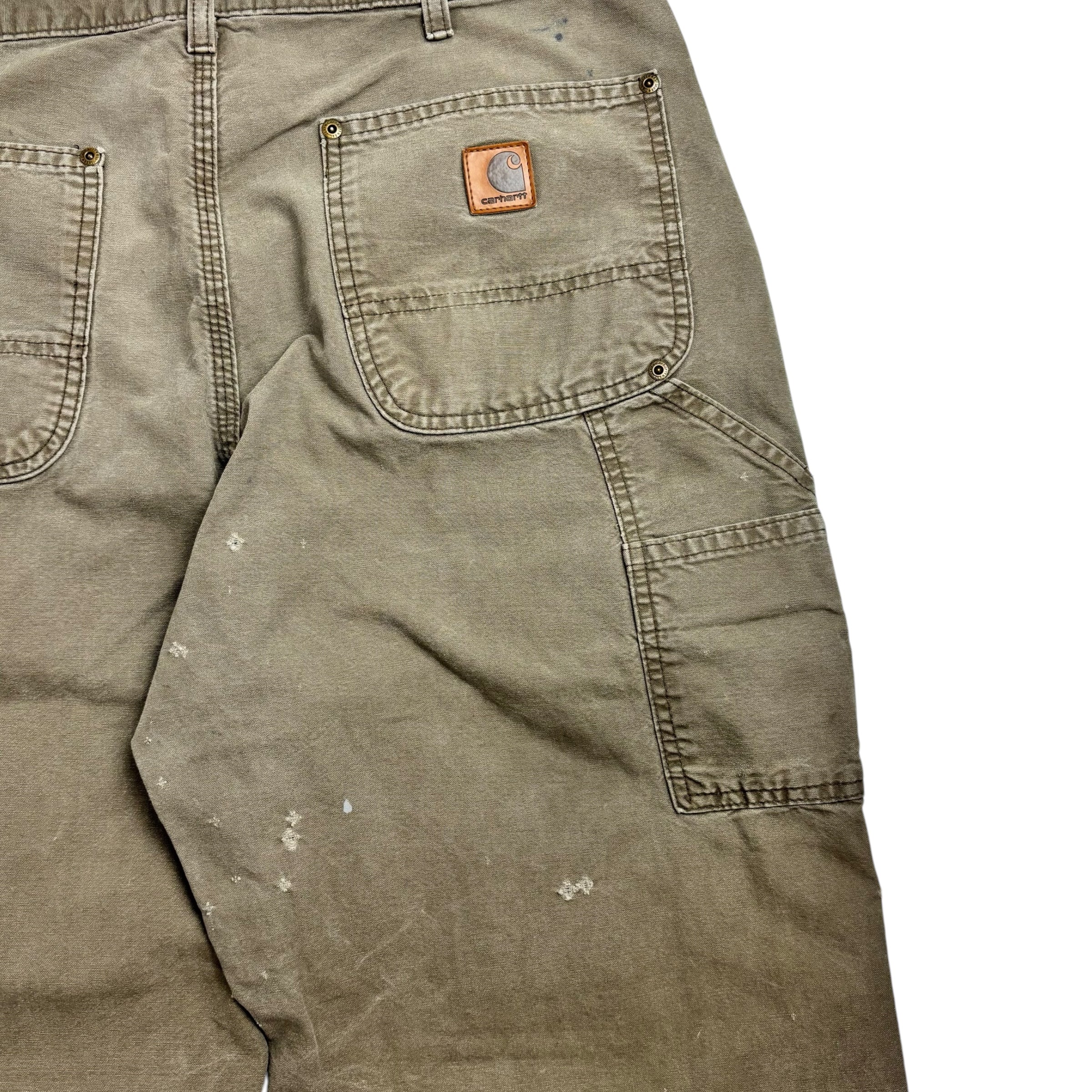 Vintage Carhartt Double Knee Pants Washed Green