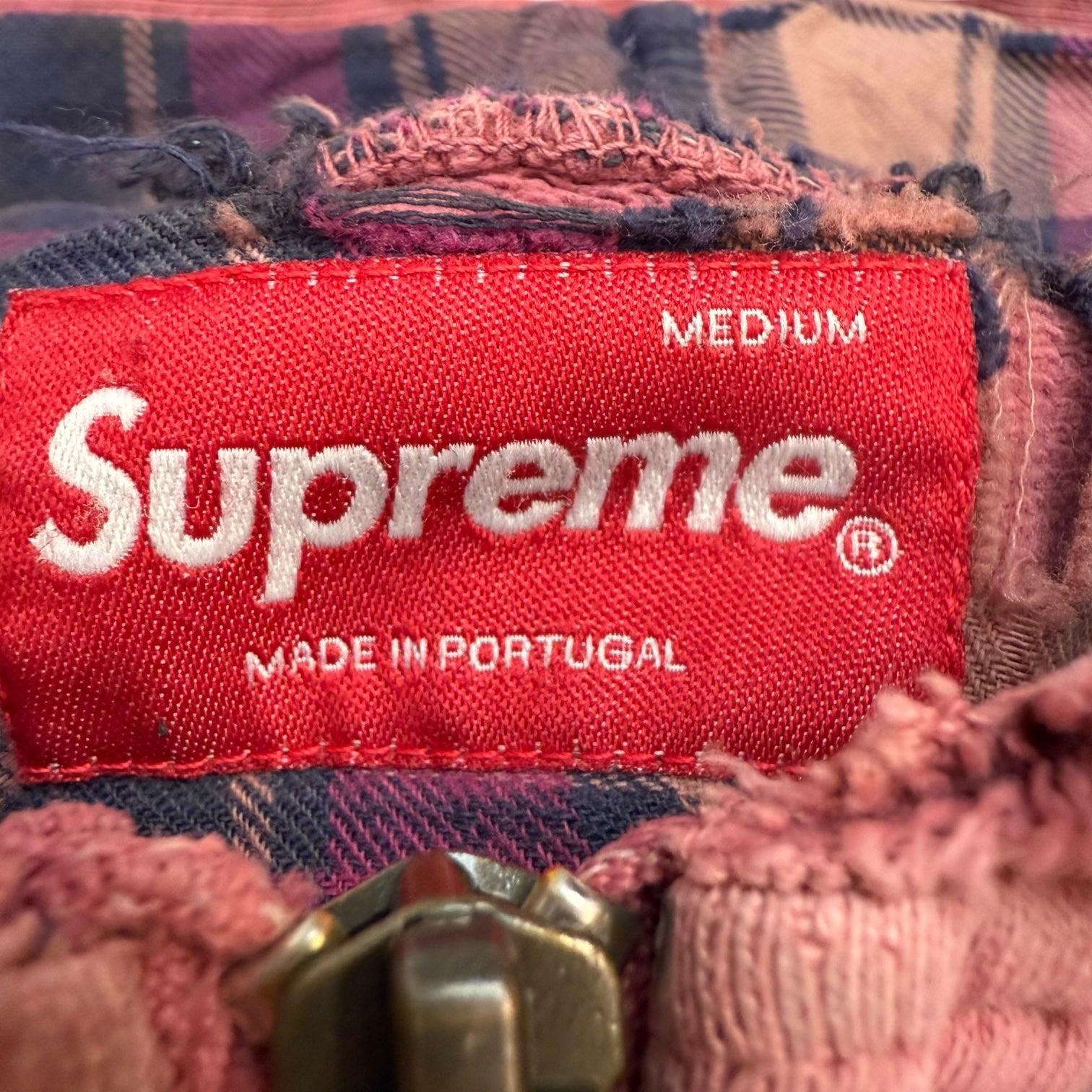 Supreme Bleached Zip Up Sweater Rose