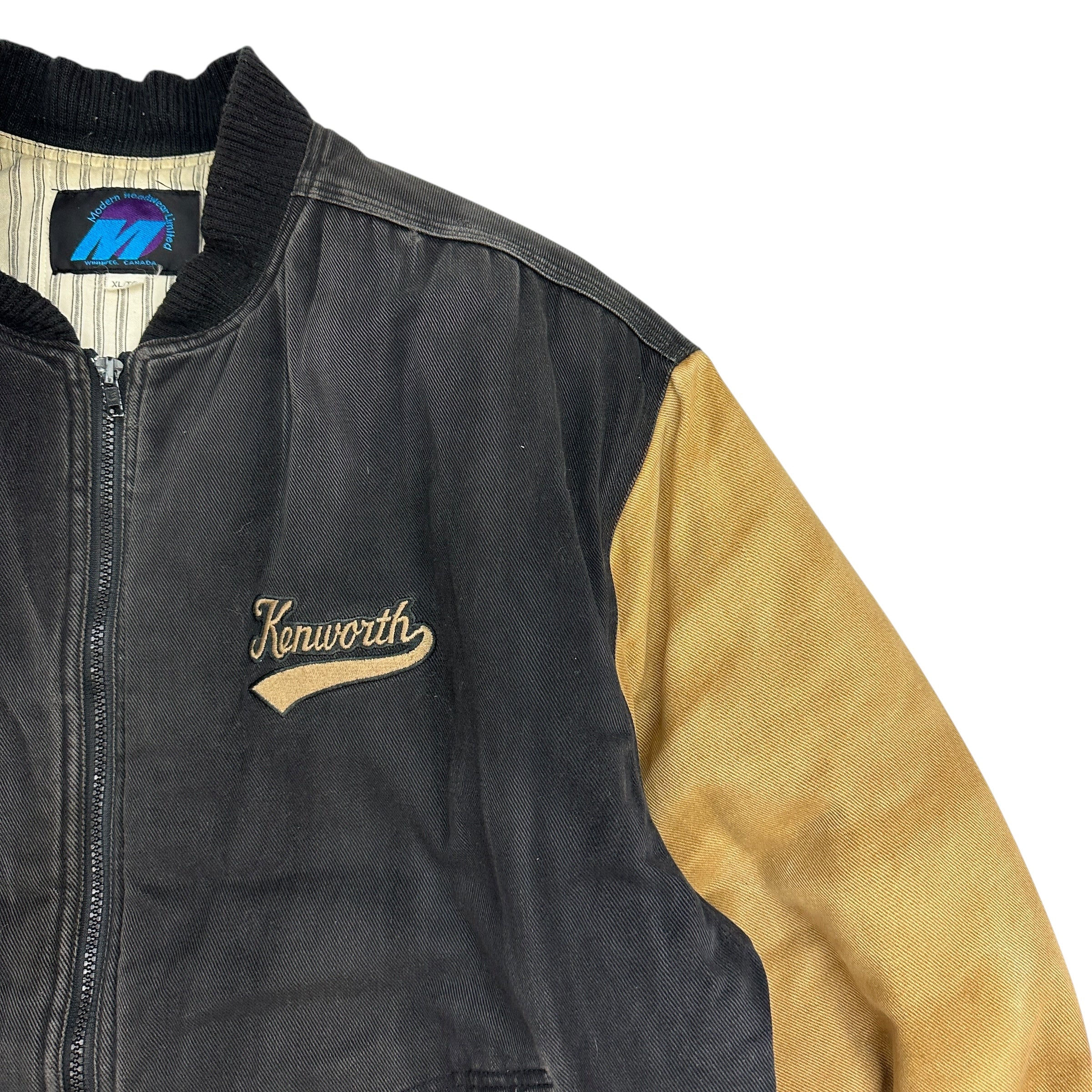 Vintage Kenworth Trucking Varsity Jacket Black/Tan