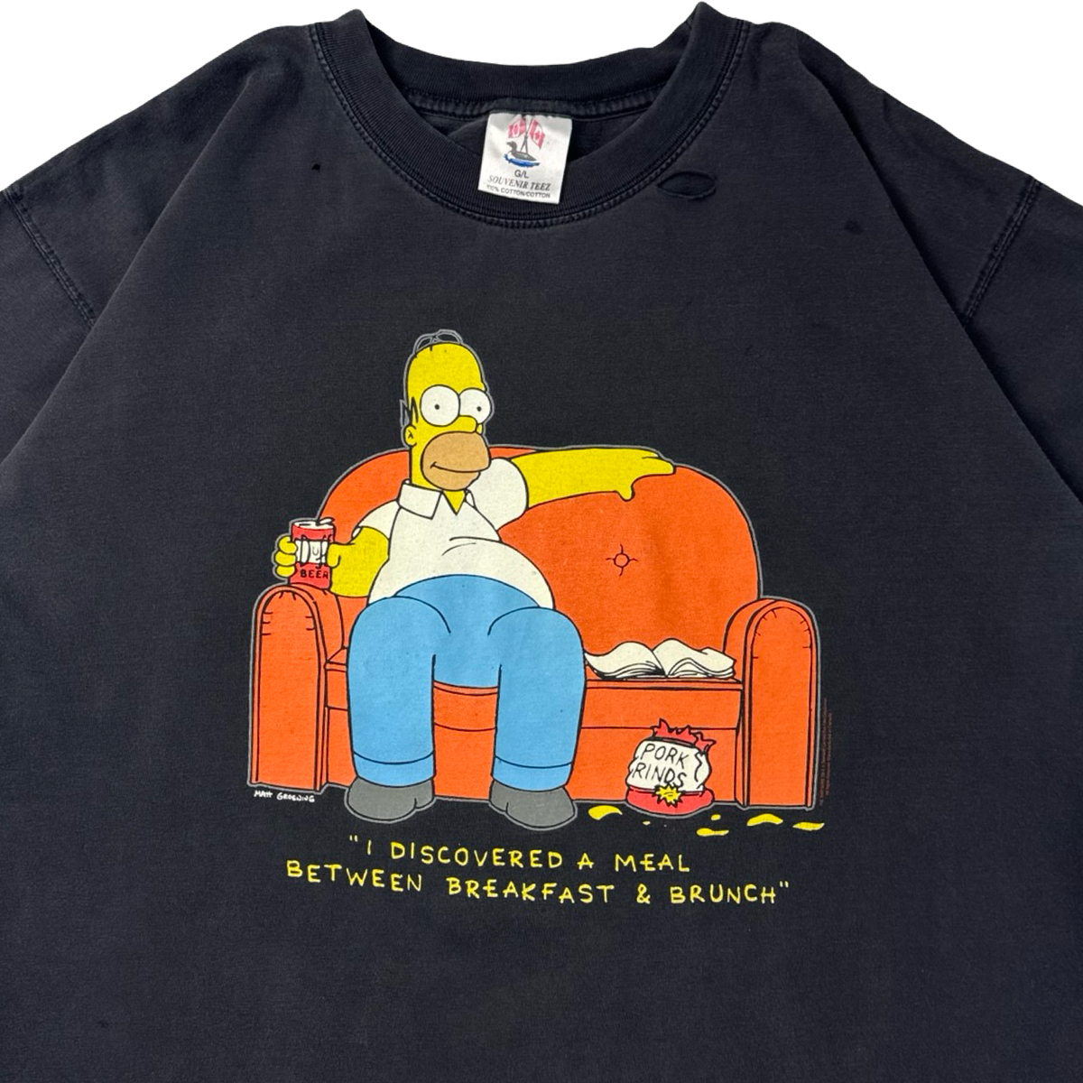 Vintage The Simpsons Beer On The Couch T-Shirt