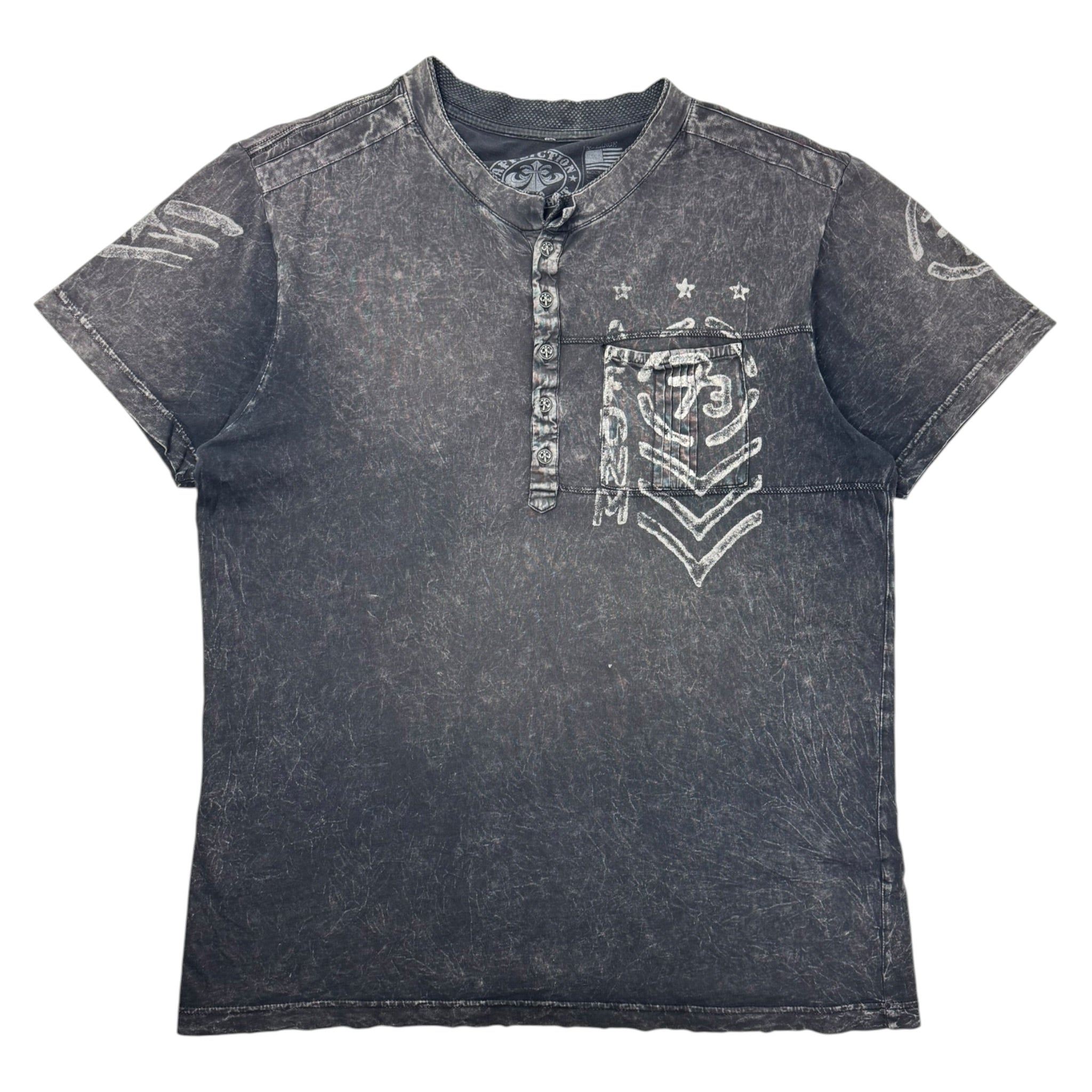 Vintage Y2K Affliction Henley Button Shirt