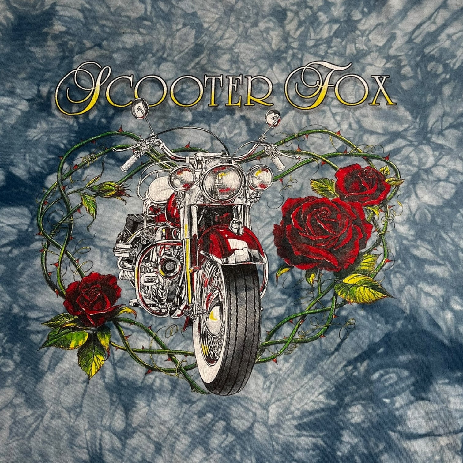 Vintage Scooter Fox Tie Dye Biker T-Shirt