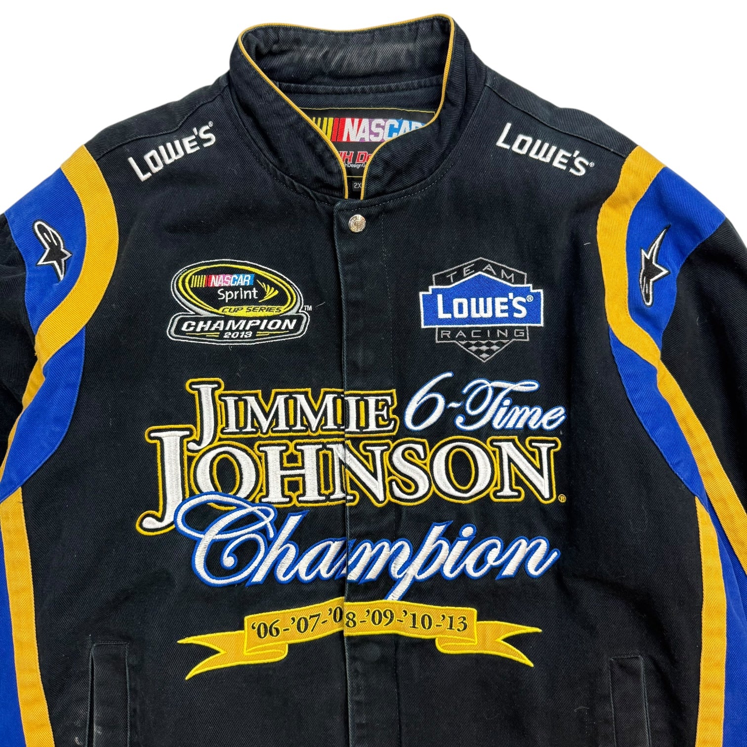 Vintage NASCAR Jimmie Johnson 6 Time Champion Jacket Black