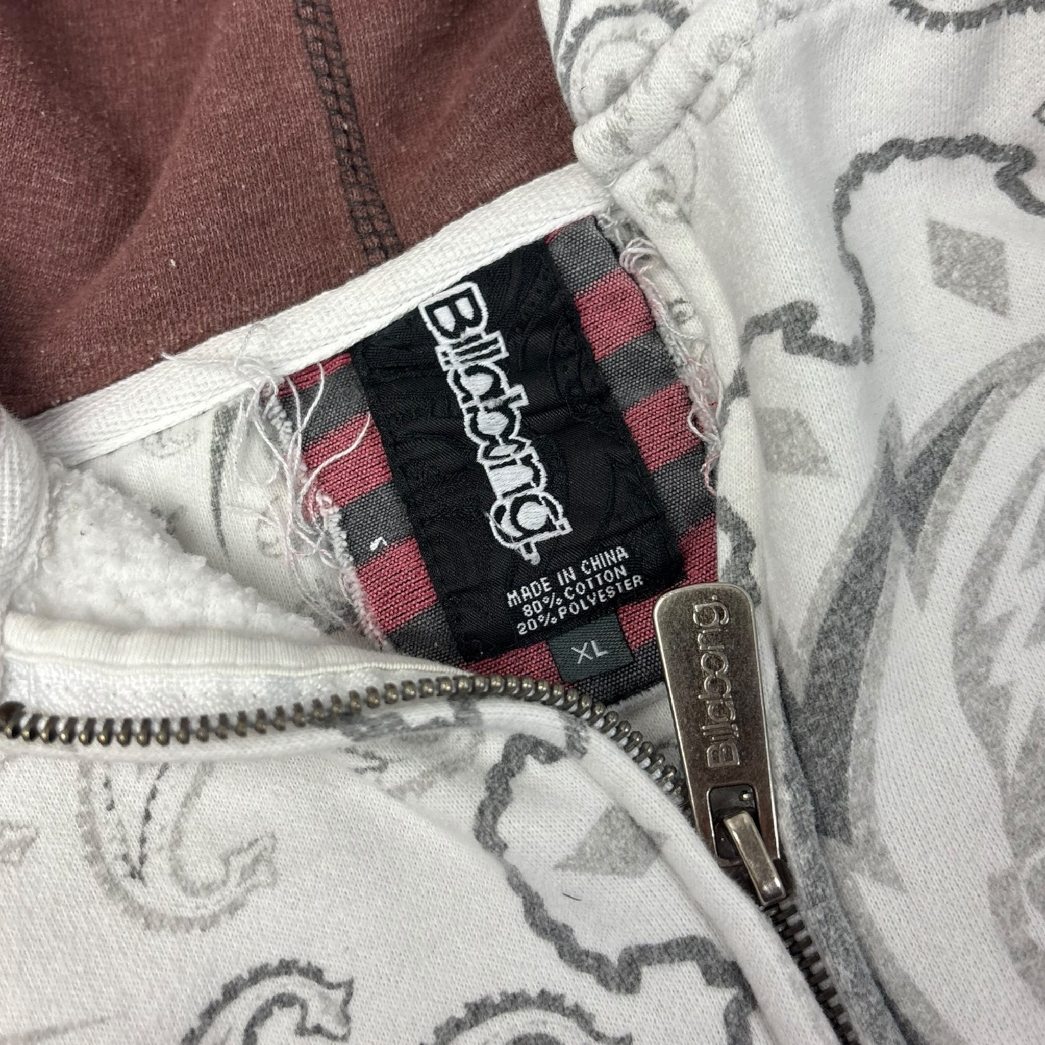 Vintage Y2K Billabong Bandana Print Zip Hoodie