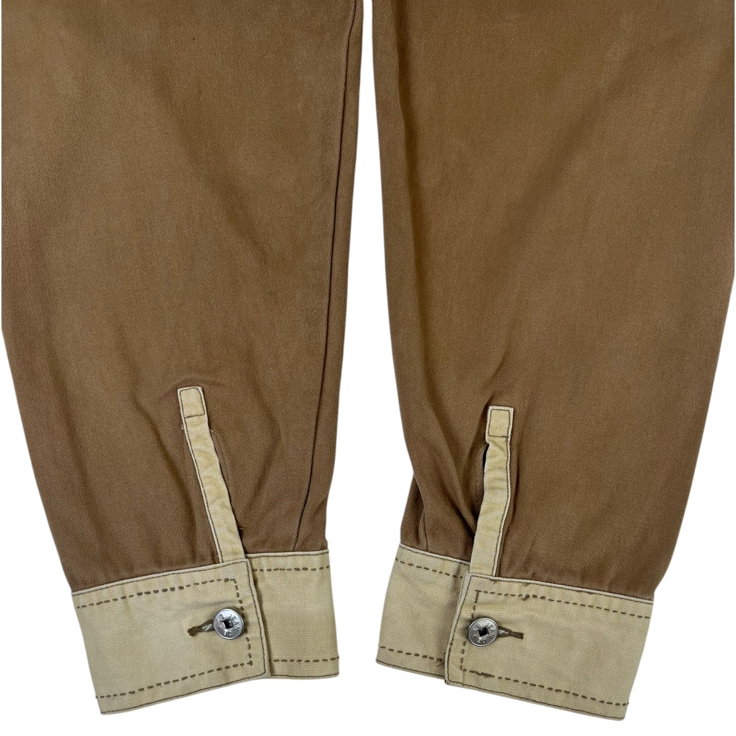 Vintage Marithé Francois Girbaud Raw-Edge Button Up Shirt Brown