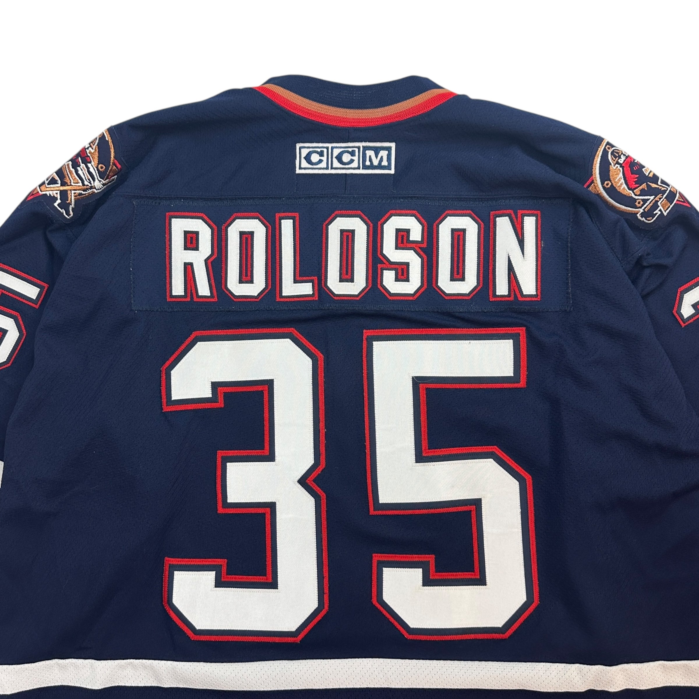 Vintage Edmonton Oilers Dwayne Roloson Jersey Navy