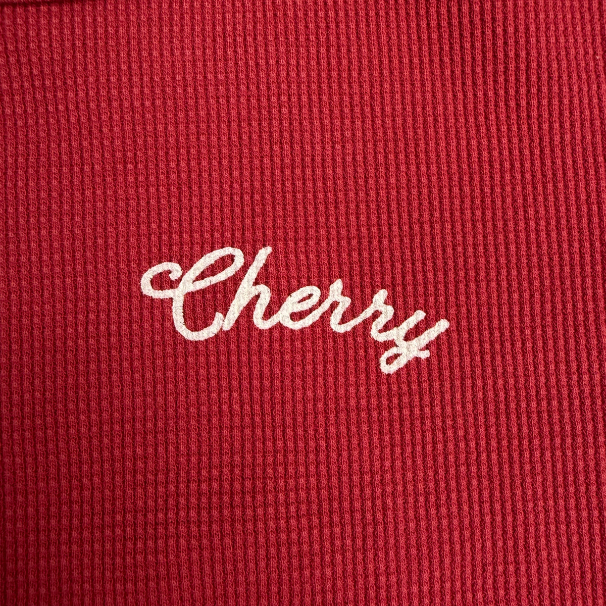 (W) Cherry LA Built To Love Waffle Knit Baby Tee Red