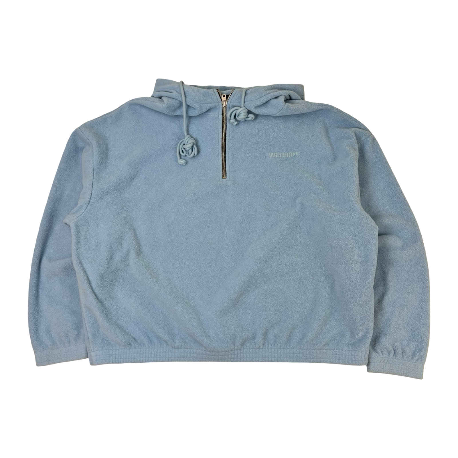 We11done Fleece Half-Zip Athleisure Hoodie Blue