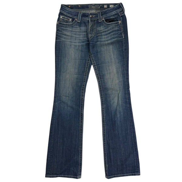 (W) Vintage Miss Me Rhinestone Flare Jeans Blue