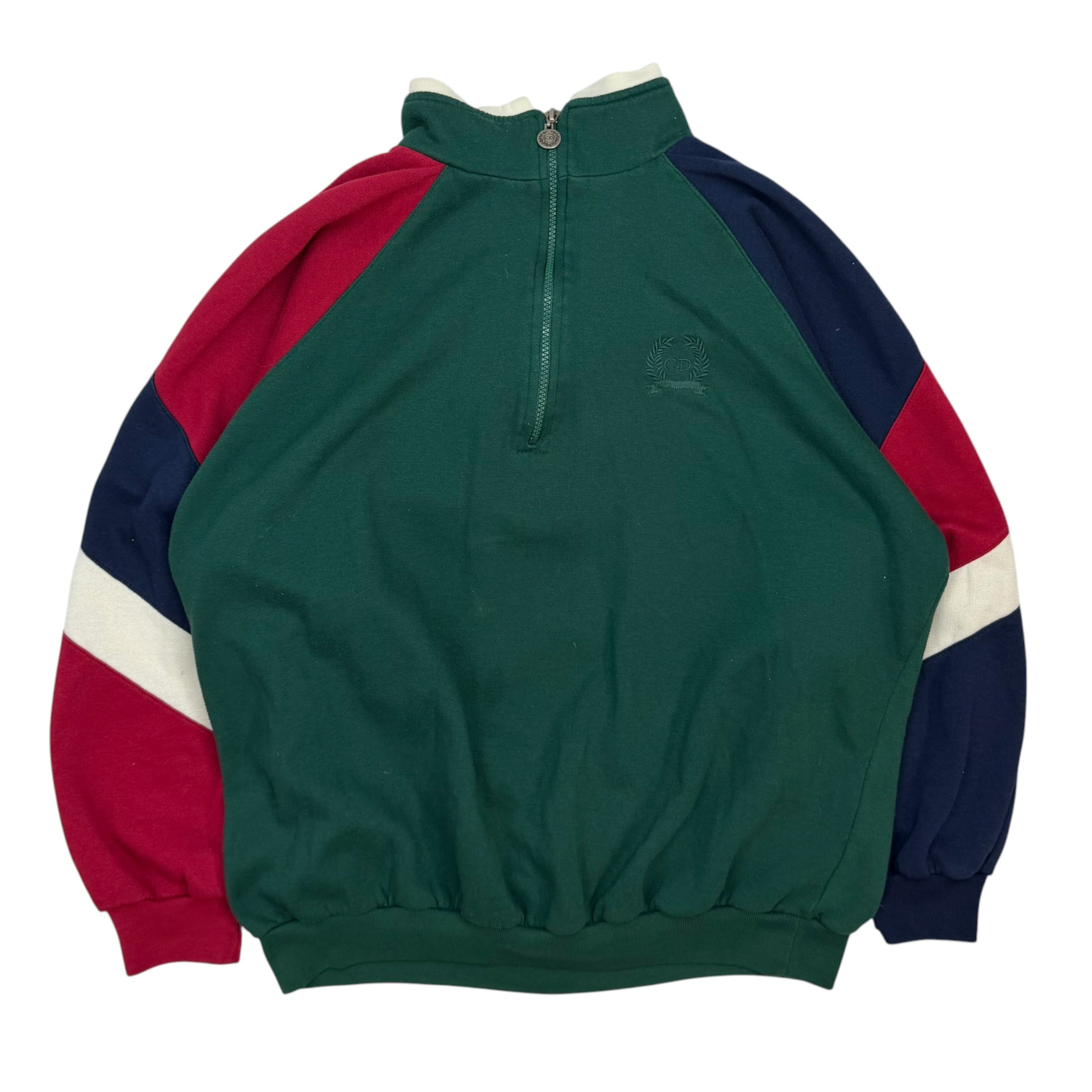 Vintage Christian Dior Quarter Zip Sweater Green