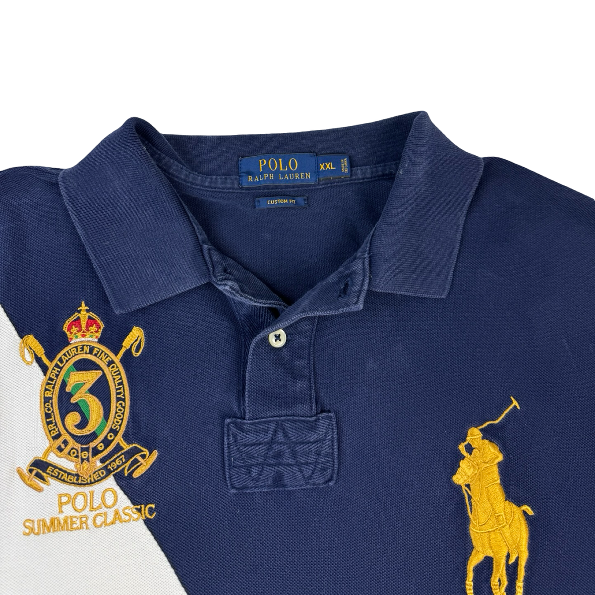 Vintage Polo Ralph Lauren Stadium Polo Shirt Navy