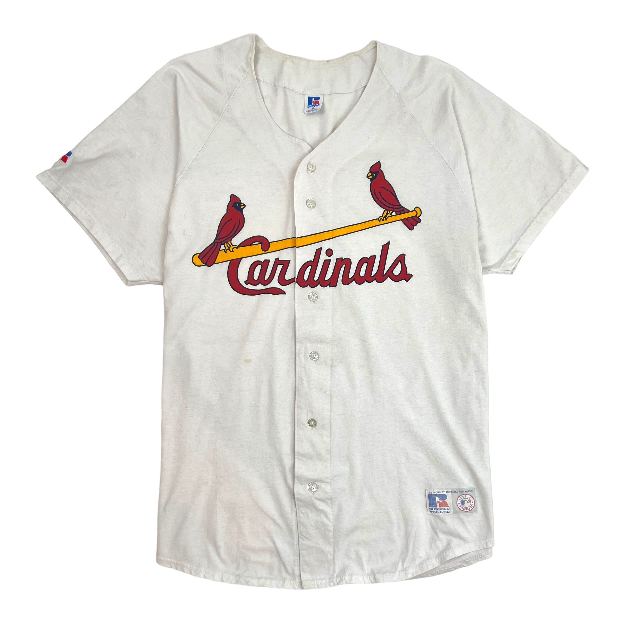 Vintage Russell Athletics White St. Louis Cardinals Baseball Jersey
