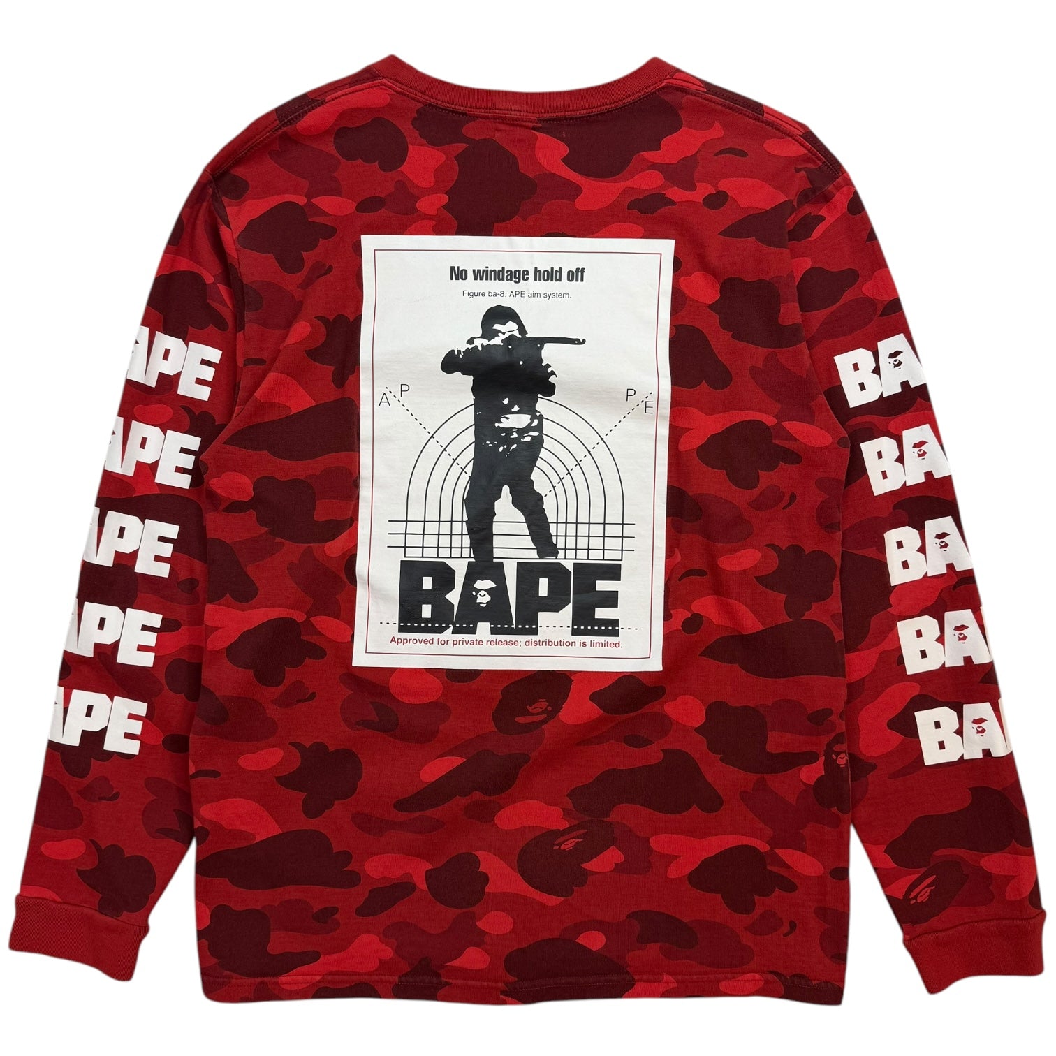 Bape Colour Camo Hunting L/S Tee Red