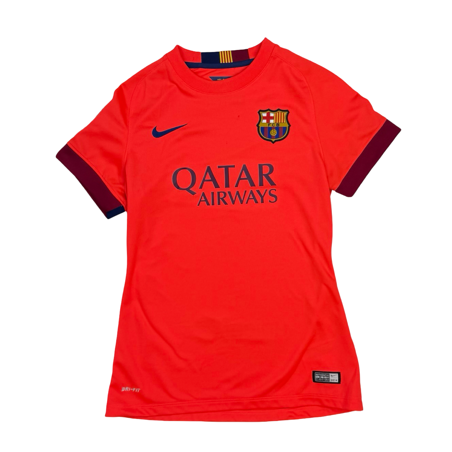 (W) 2014-15 Nike FC Barcelona Away Jersey Orange