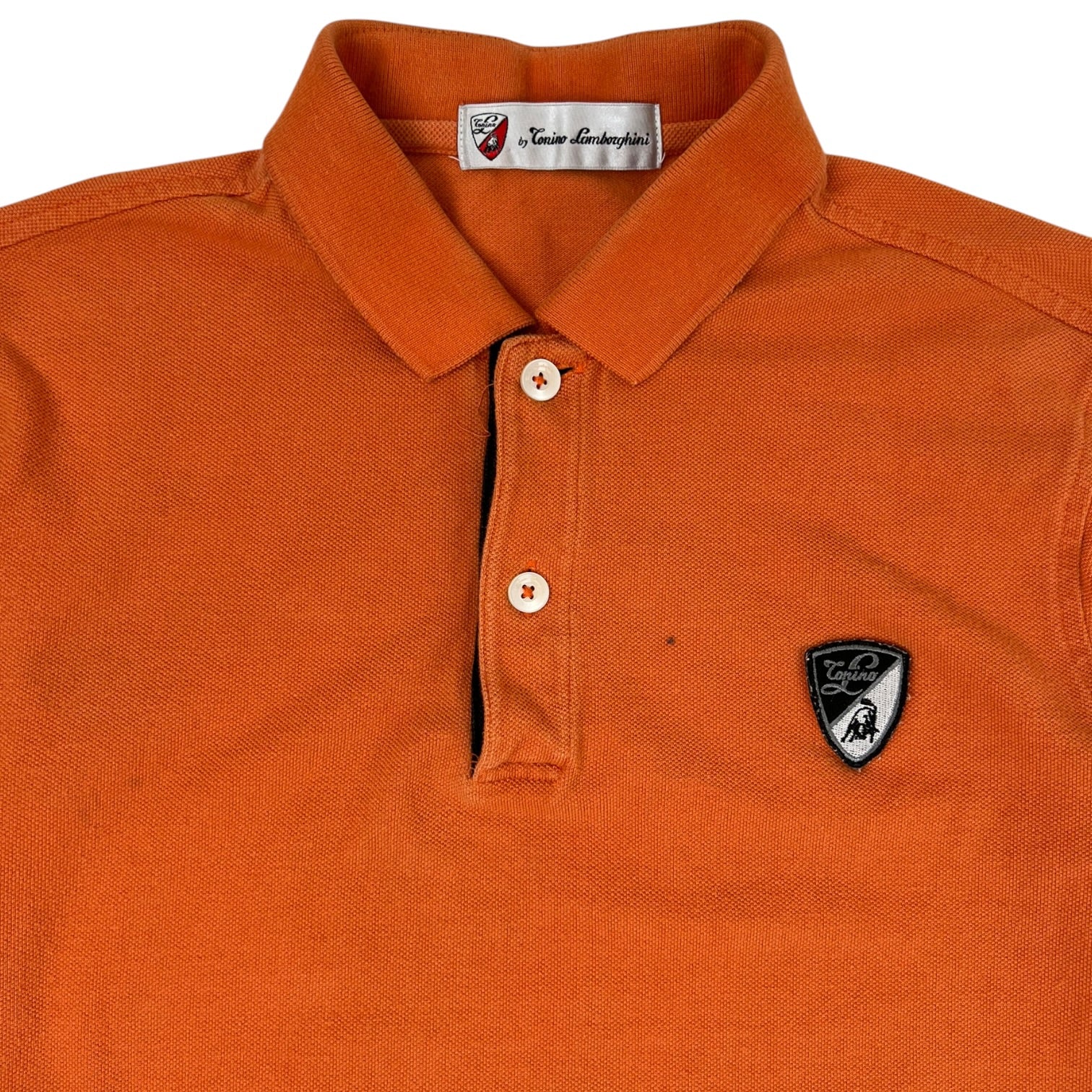 (W) Vintage Tonino Lamborghini Long Sleeve Polo Orange