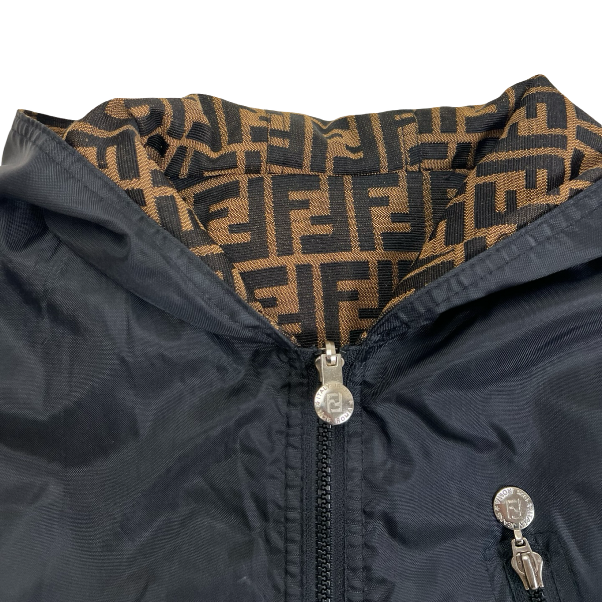 Vintage Fendi Zucca Monogram Reversible Hooded Jacket