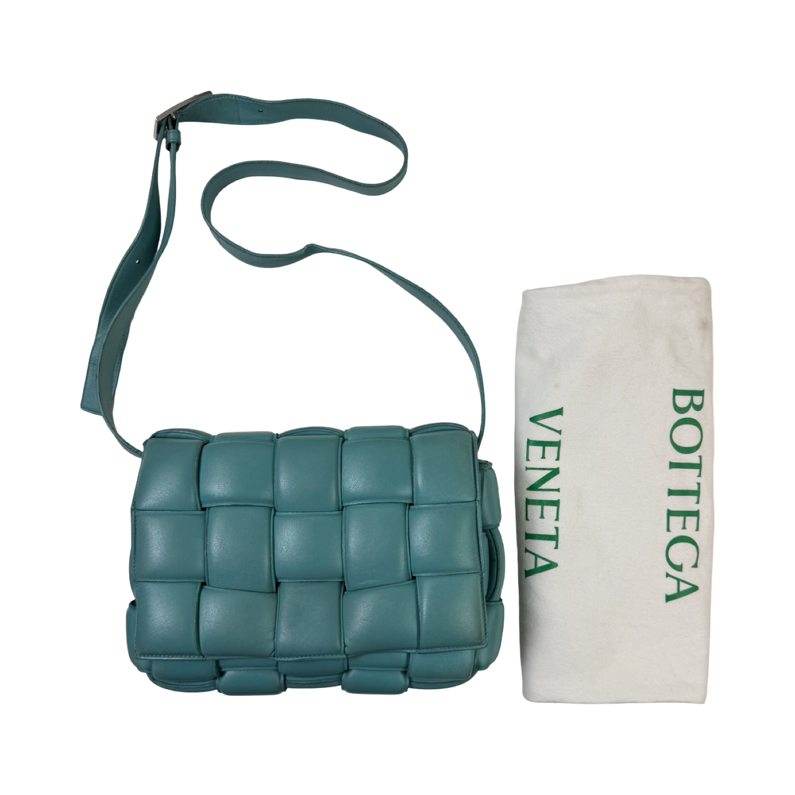 (W) Bottega Venenta Leather Padded Cassette Bag Linoleum