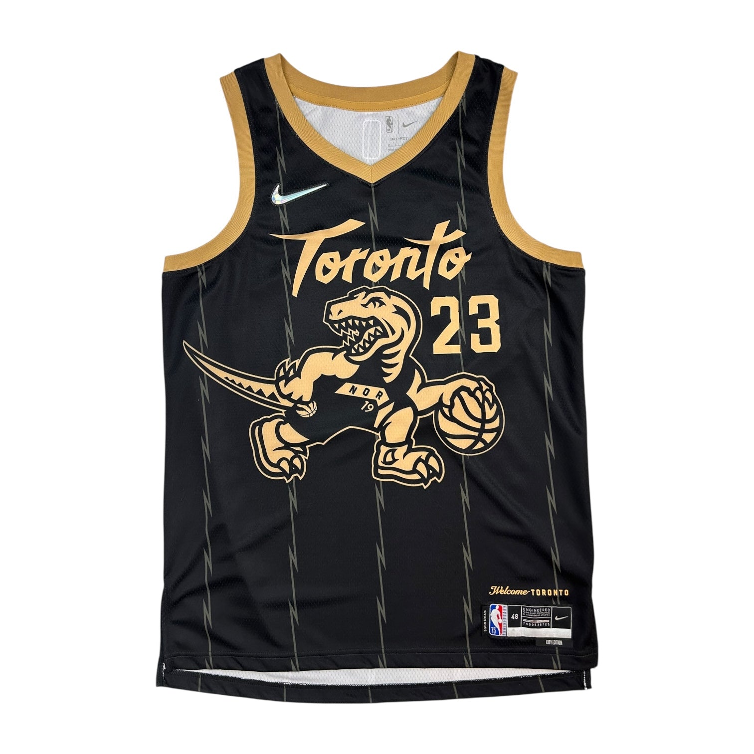 Toronto Raptors Fred VanVleet  2021 City Edition Jersey Black/Gold