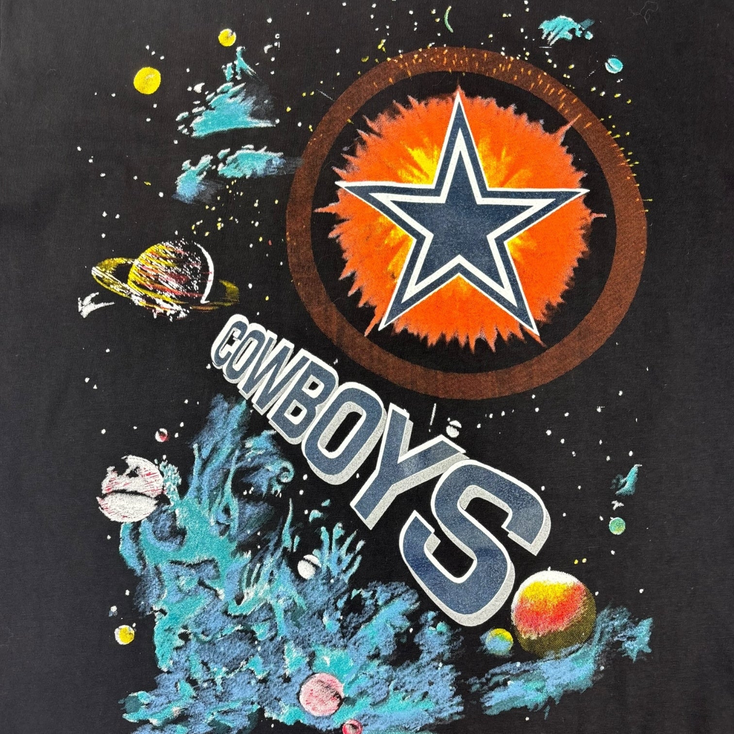 Vintage Dallas Cowboys Outer Space T-Shirt Black