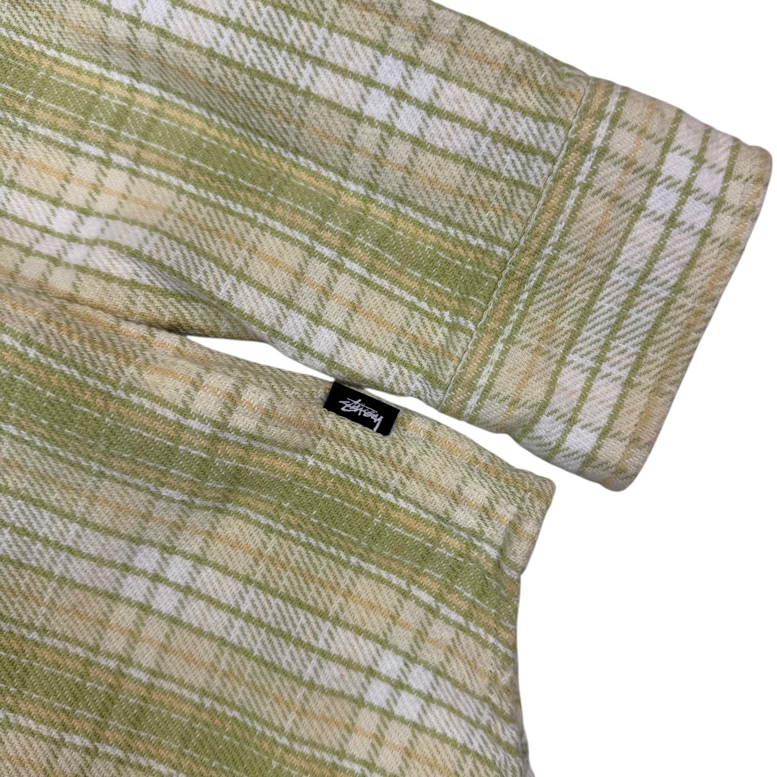 Stussy Beach Plaid Button Up Shirt Lime