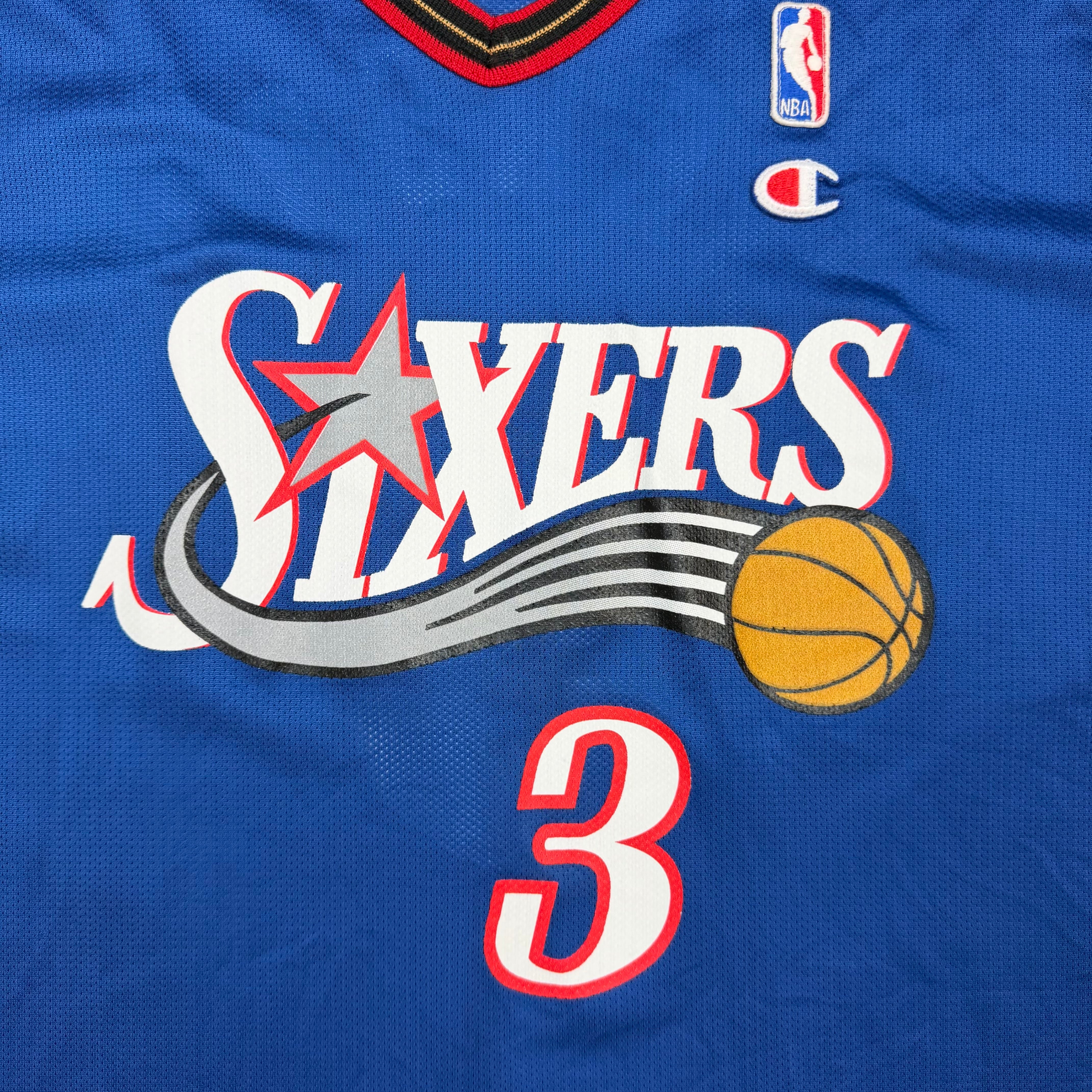 Vintage Allen Iverson Philadelphia 76ers Champion Jersey Blue